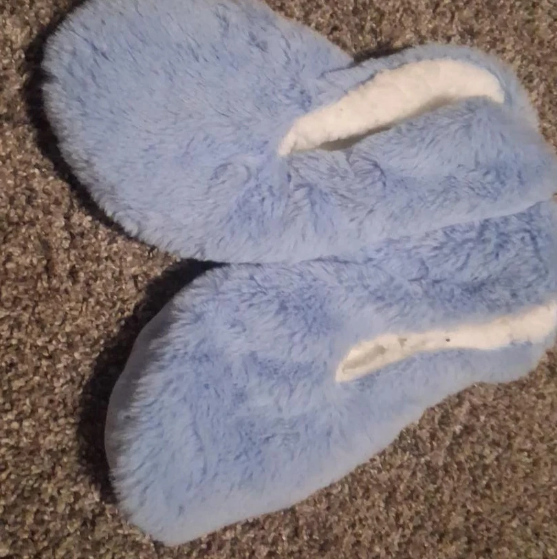 Plush Blue Slippers