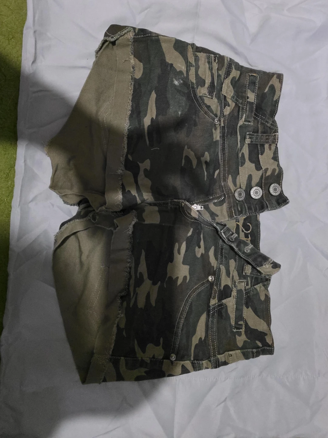 Camo Denim Shorts