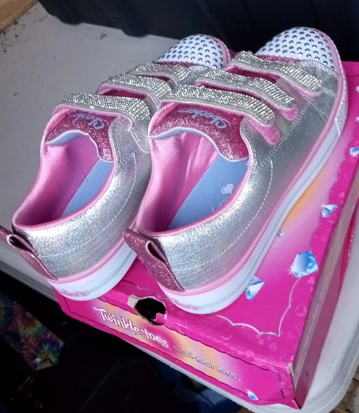 Skechers Twinkle Toes Girls Sparkle Sneakers sz3