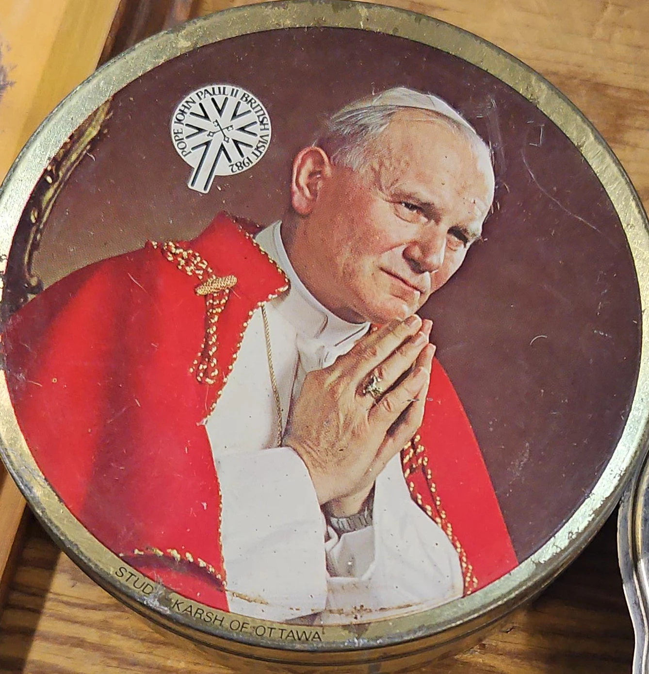 Vintage Pope John Paul II Travel Sweets Tin