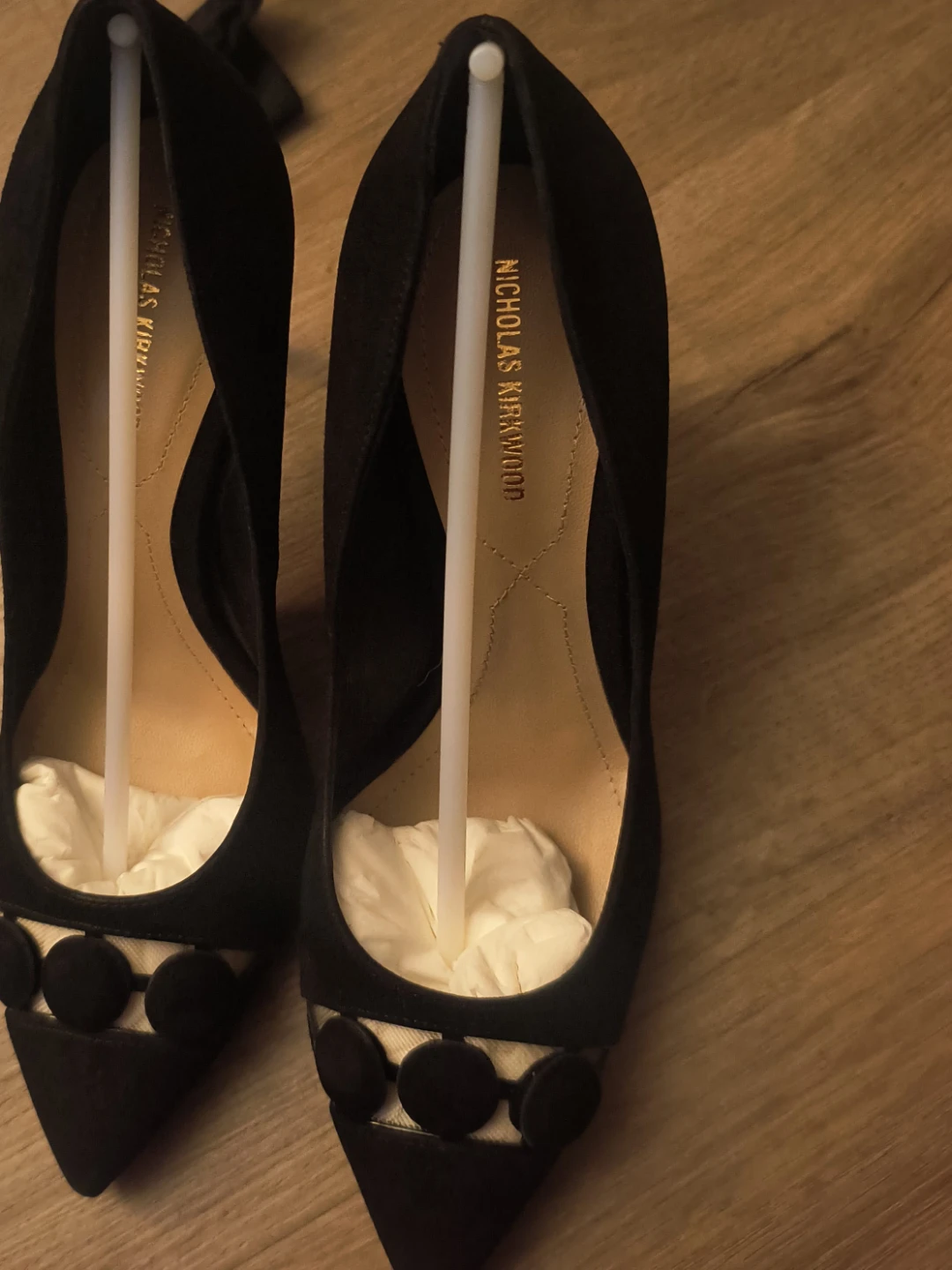 Nicholas Kirkwood Black Suede Heels - Size 37