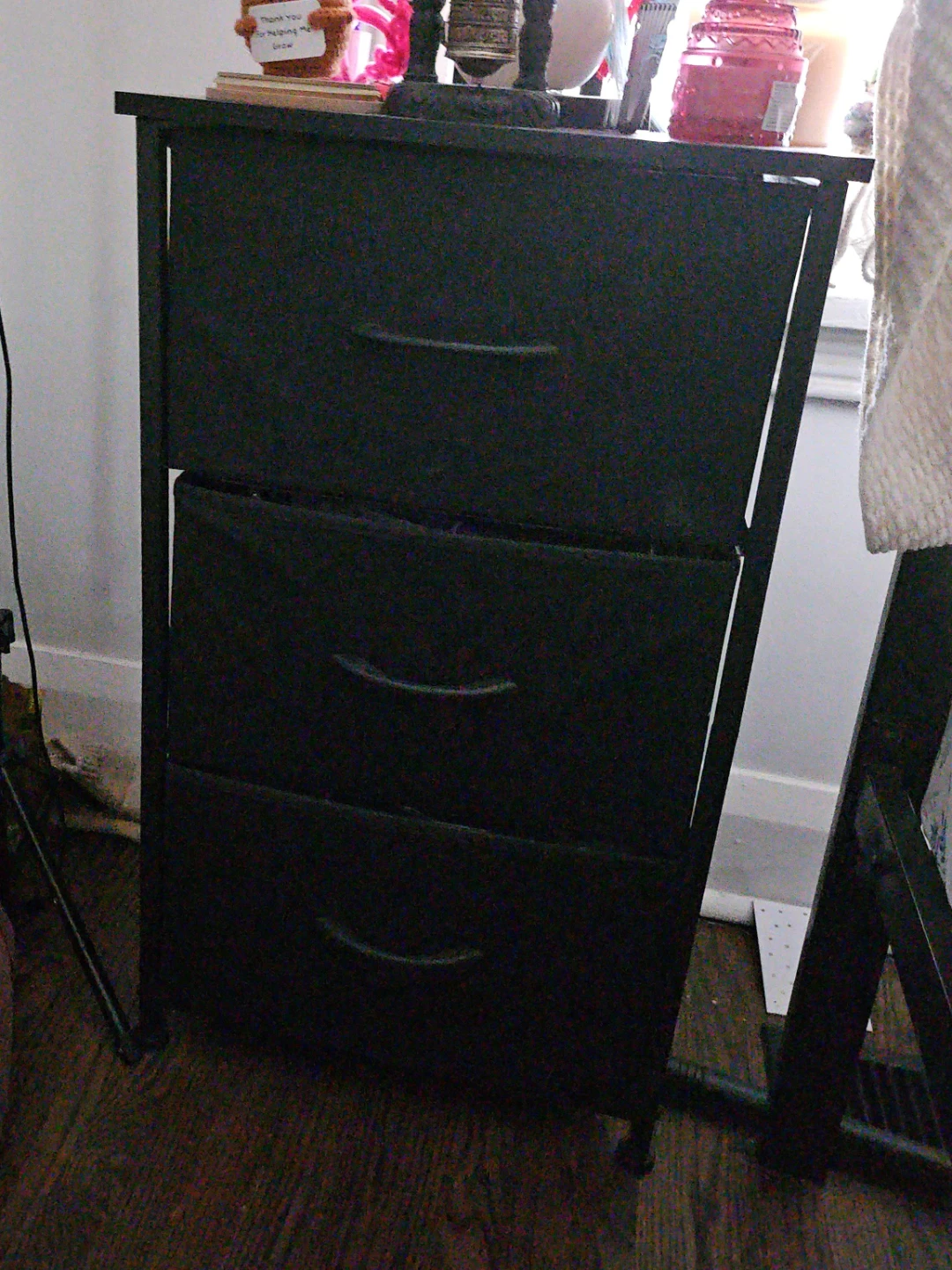 Black 3-Drawer Fabric Storage Unit - photo 3