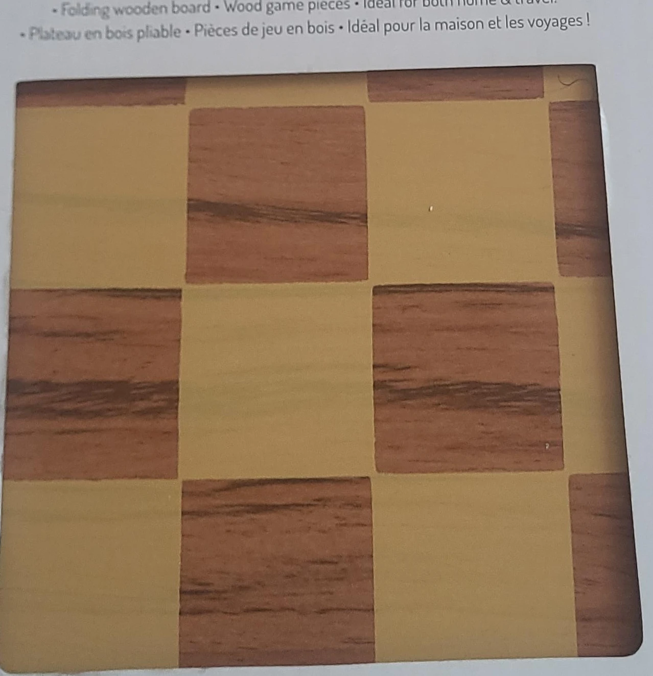 Folding Wooden Board with Wood Game Pieces