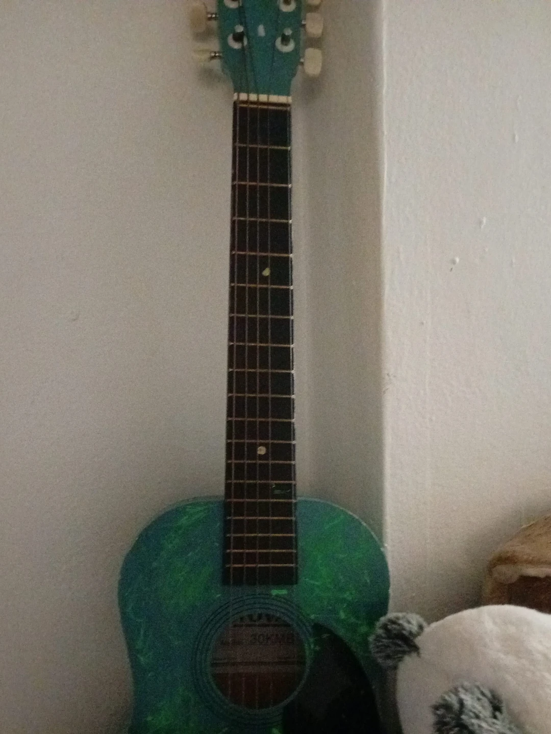 Teal Acoustic Guitar
