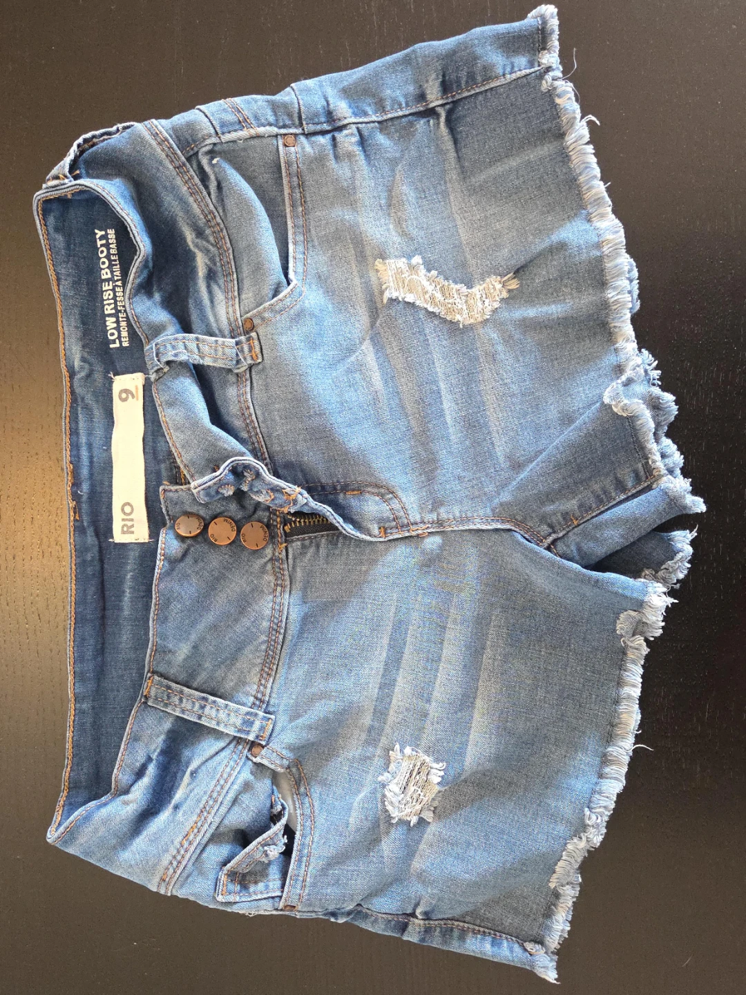 Rio Low Rise Booty Denim Shorts Size 9
