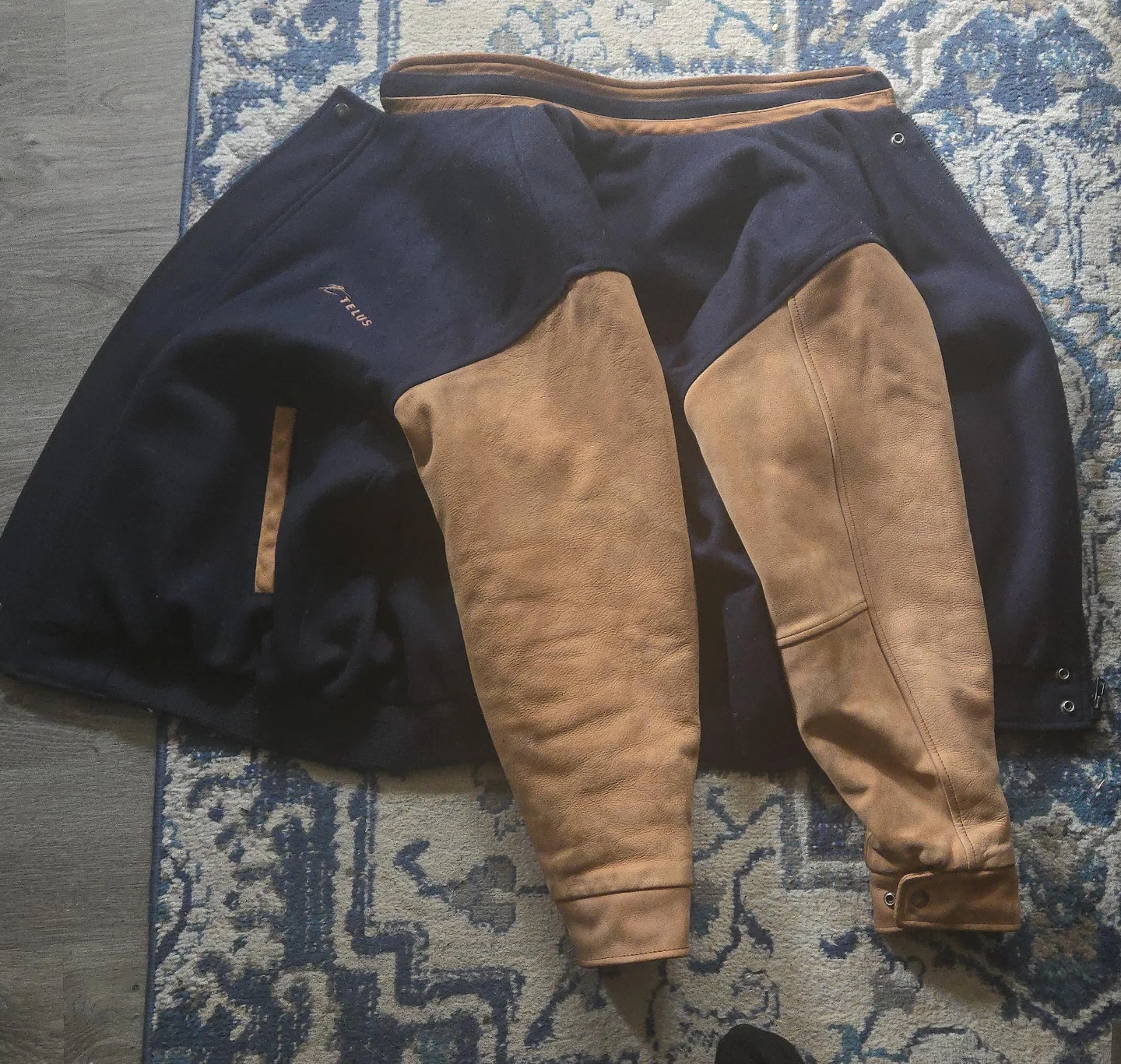 Varsity Jacket with Leather Sleeves