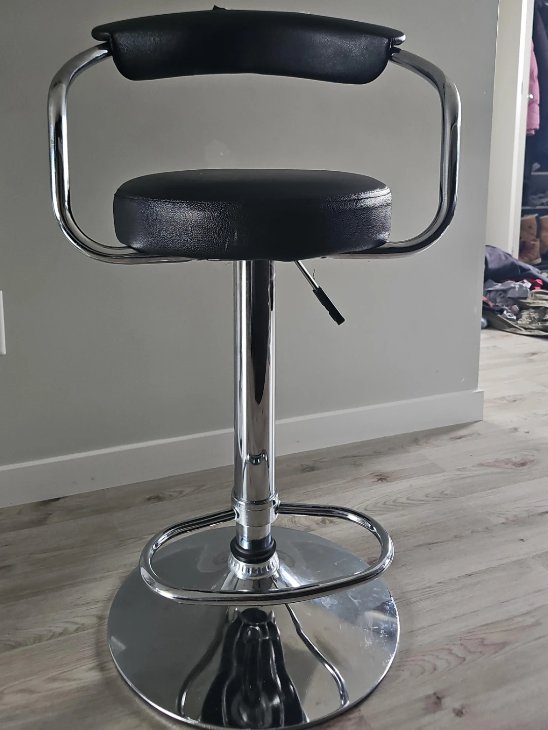 Black adjustable bar stool