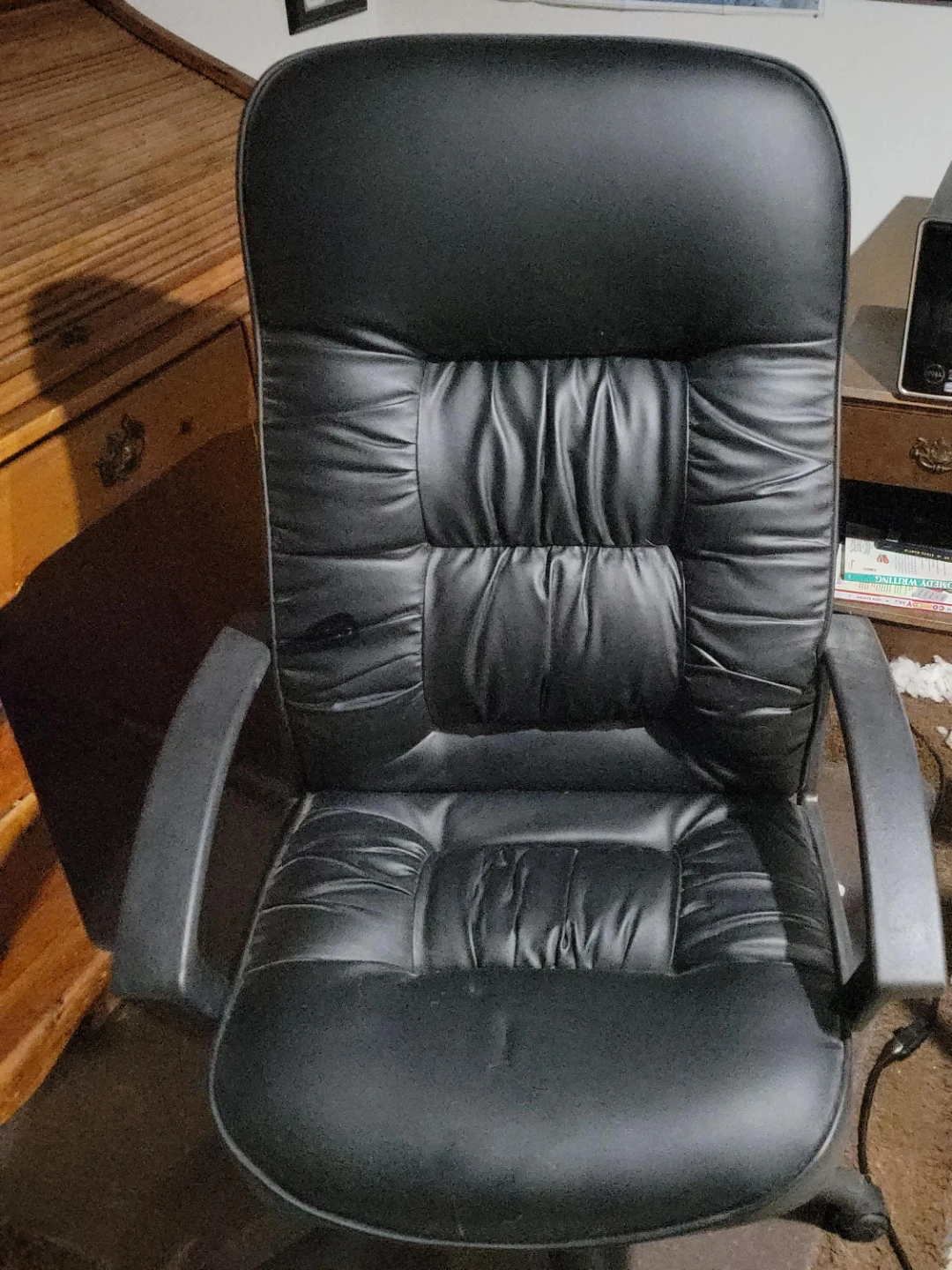 Black Faux Leather Office Chair