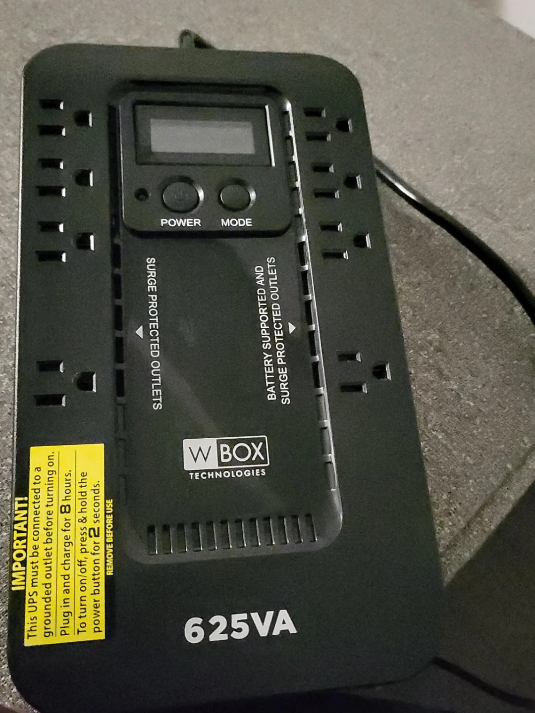 W-Box Technologies 625VA UPS Battery Backup