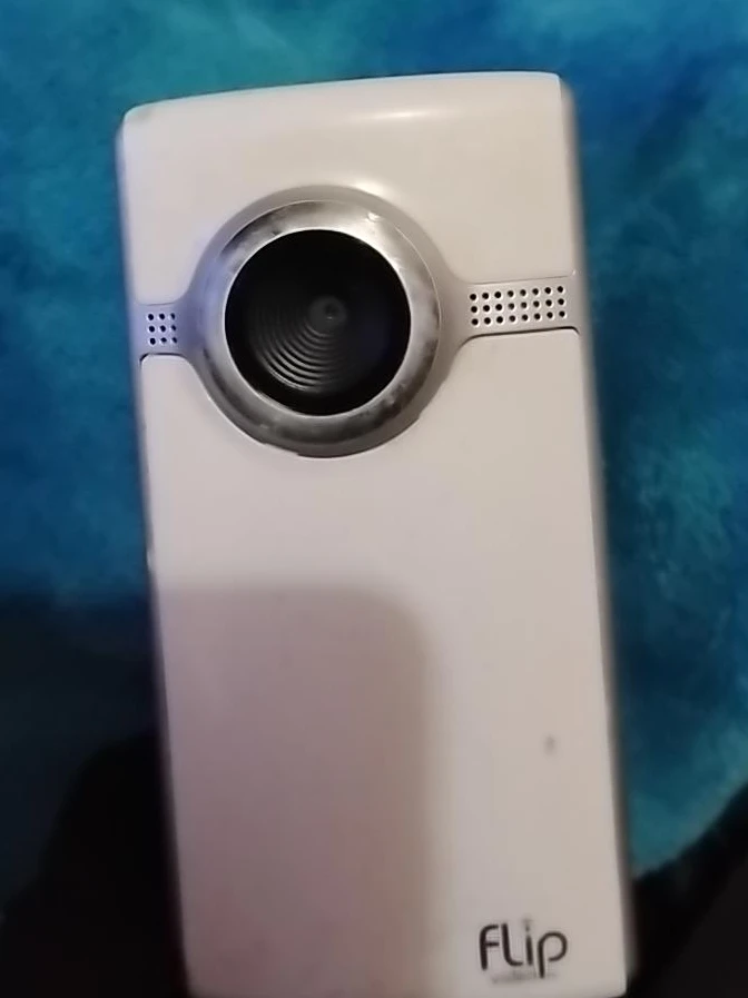 White Flip Video Camera