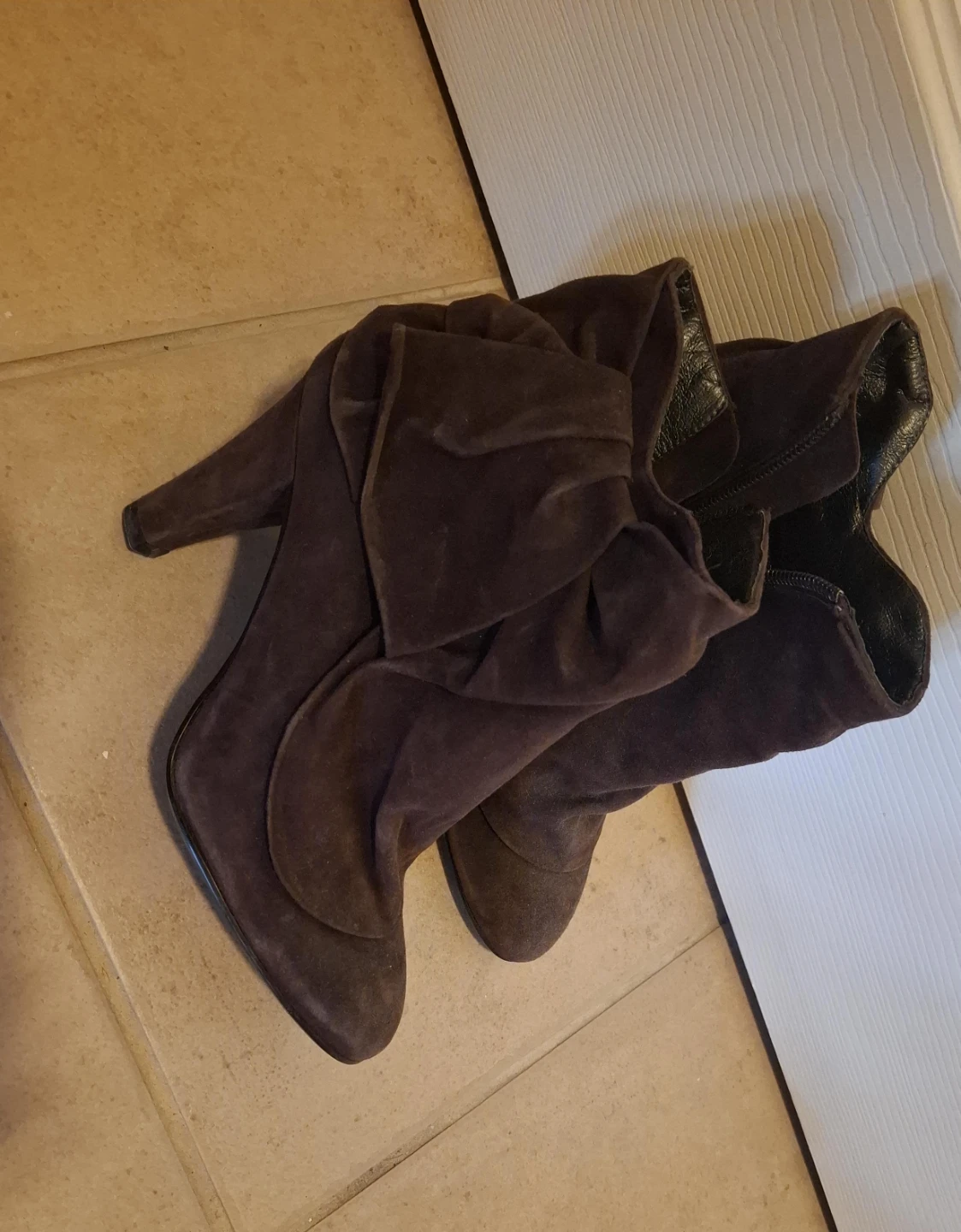 Aldo Brown Suede Slouch Boots