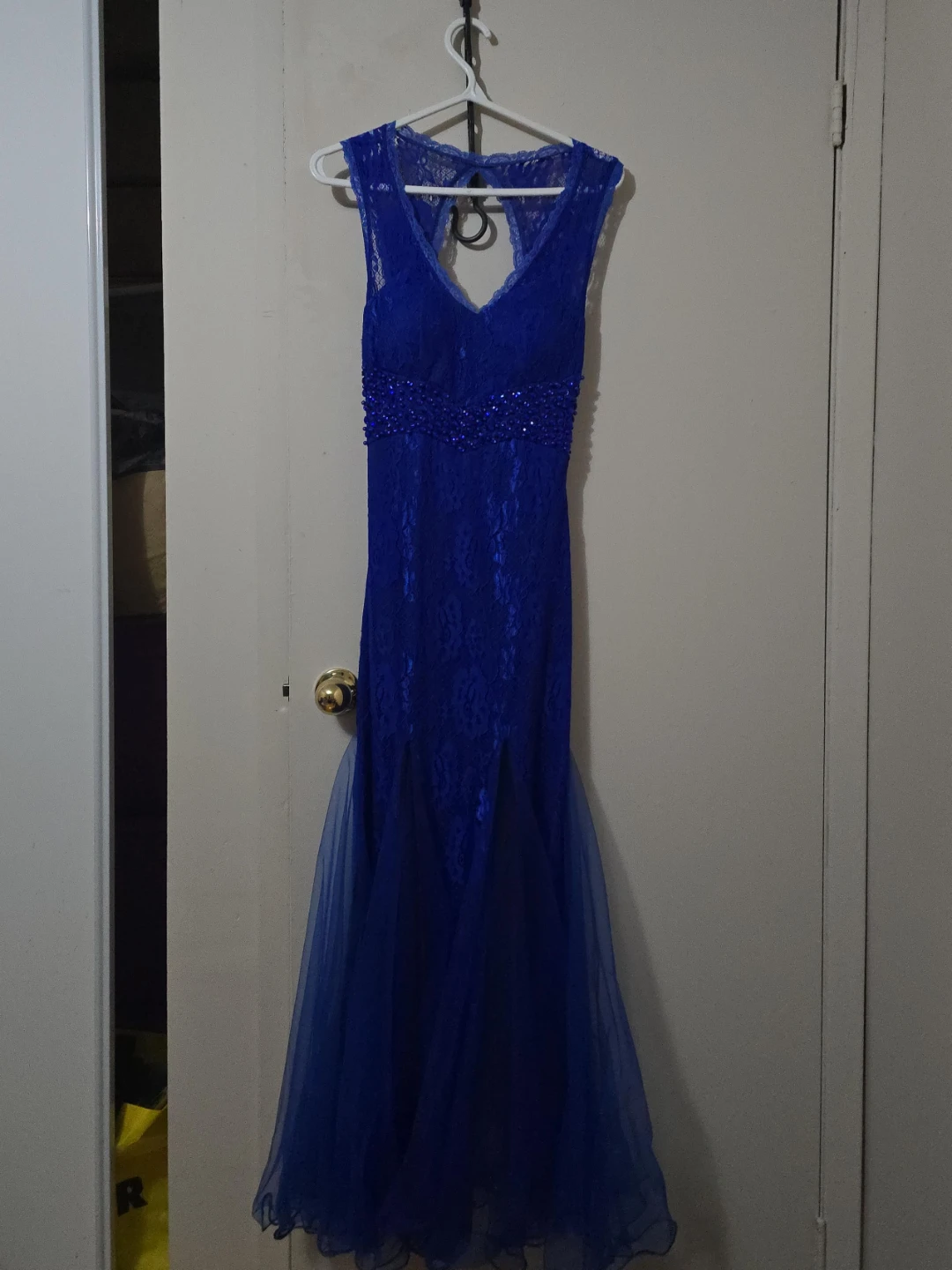 Royal Blue Lace Mermaid Evening Gown