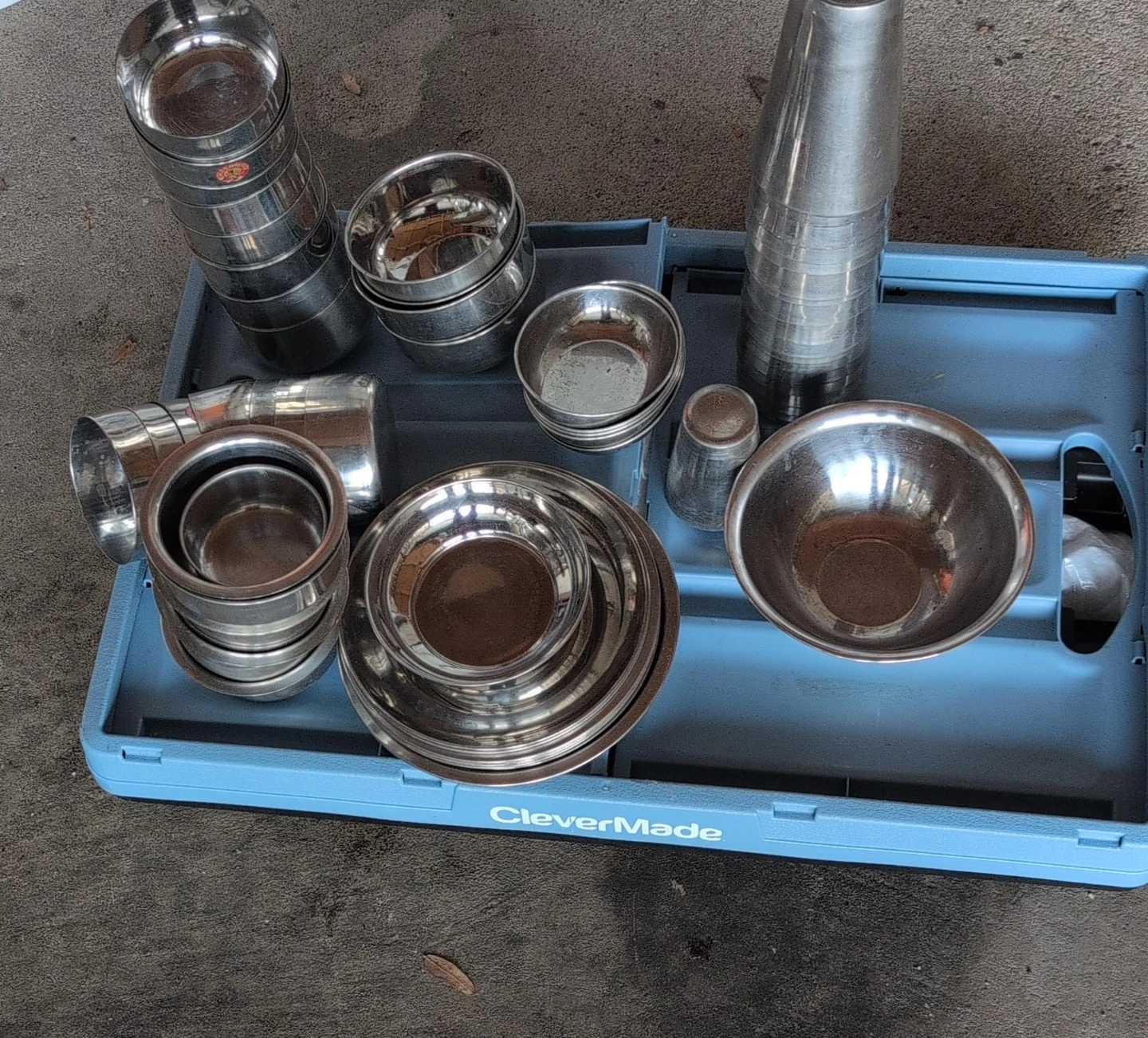Stainless Steel Bowls and glass Set