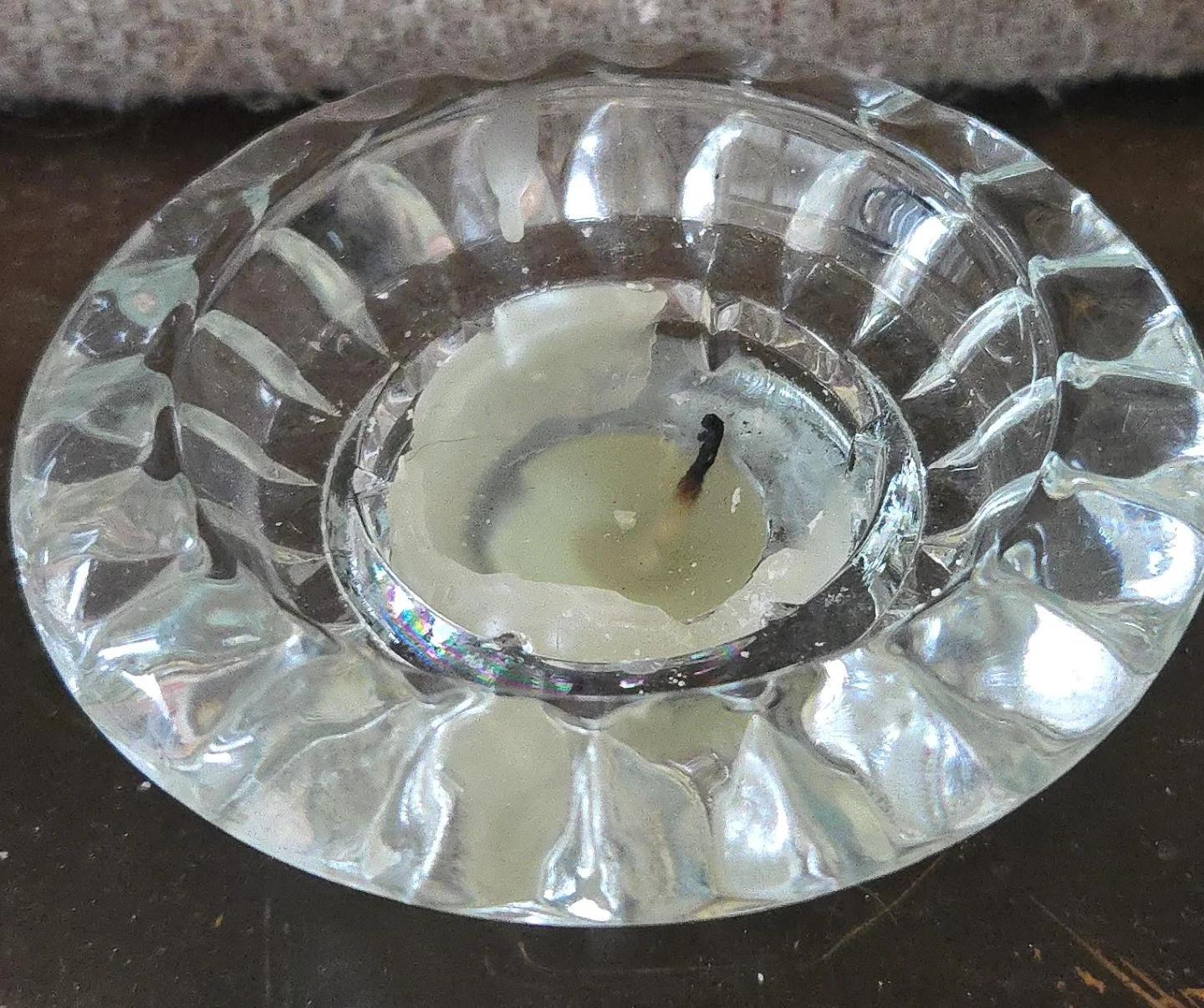 Glass Votive Candle Holder with Candle