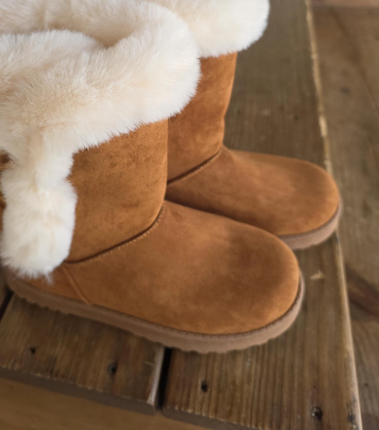 Brown Suede & Shearling Boots