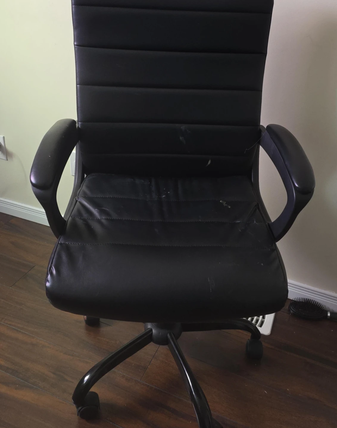 Black Faux Leather Office Chair