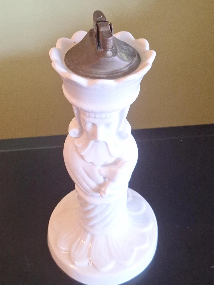 White Ceramic Figural Table Lighter