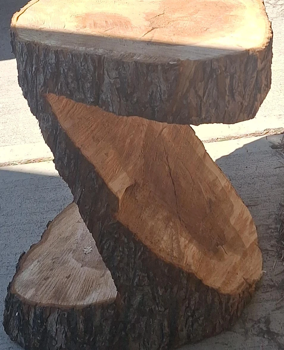 Rustic Tree Stump Accent Table