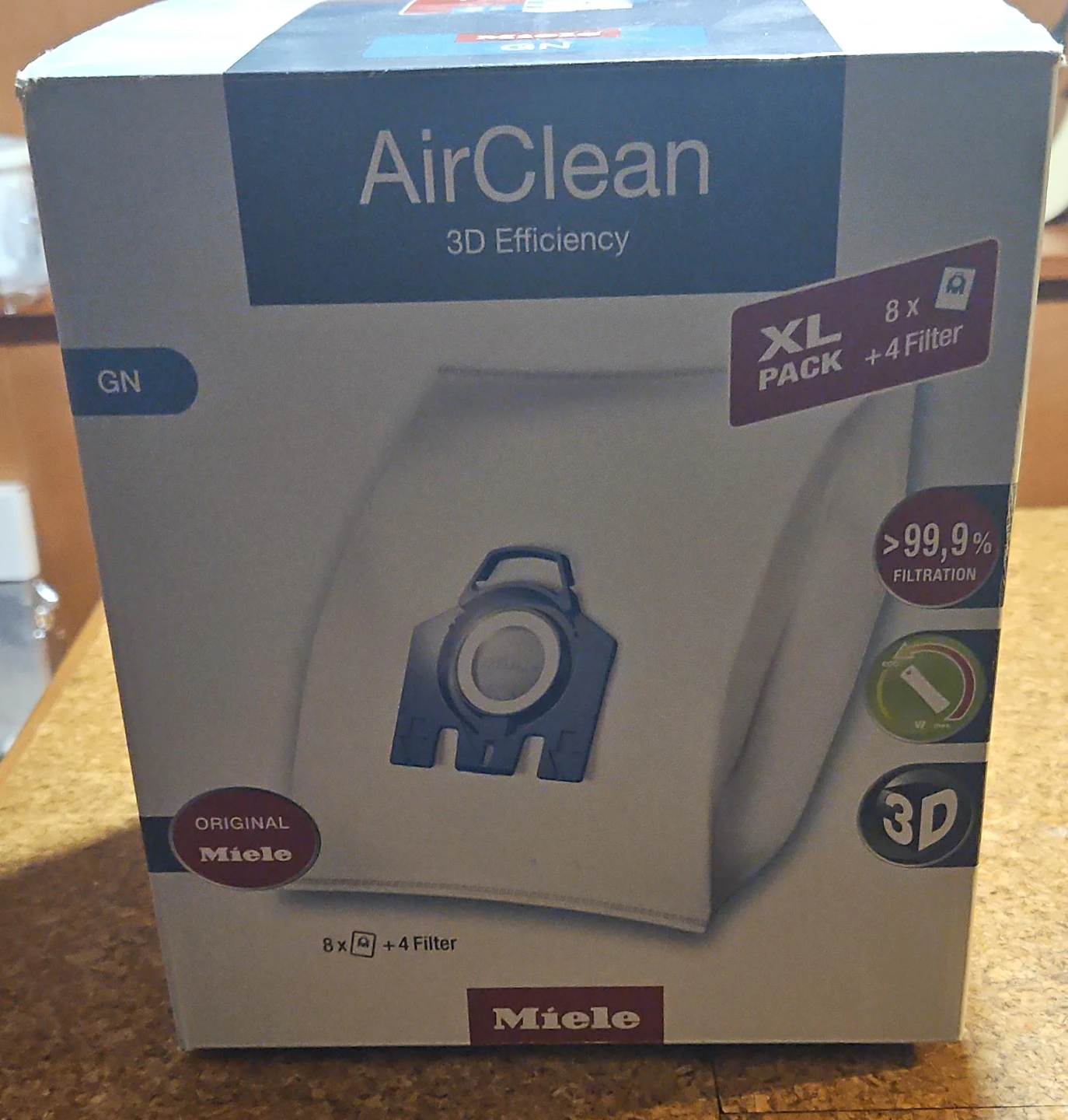 Miele AirClean GN 3D Efficiency Vacuum Bags - 8 Bags + 4 Filters
