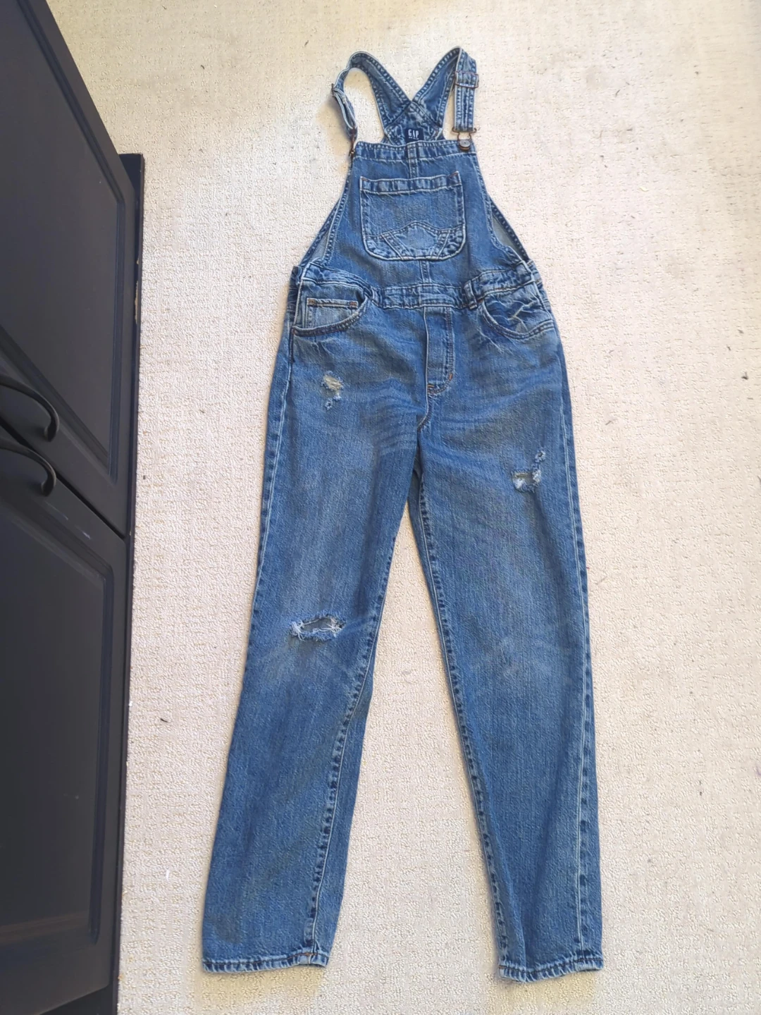 GAP Denim Overalls - Distressed Blue Jeans