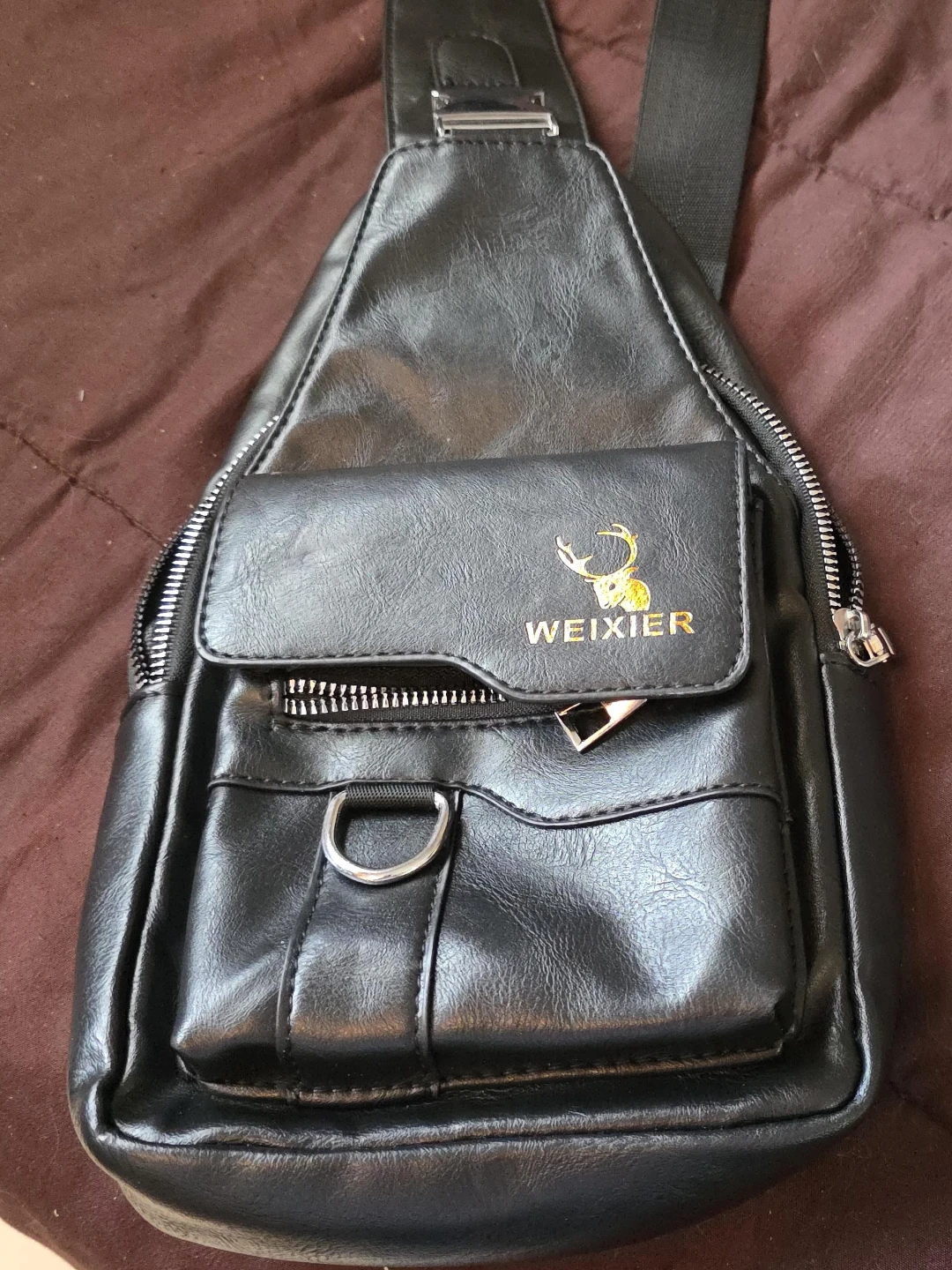 Weixier Black Faux Leather Sling Bag - photo 2