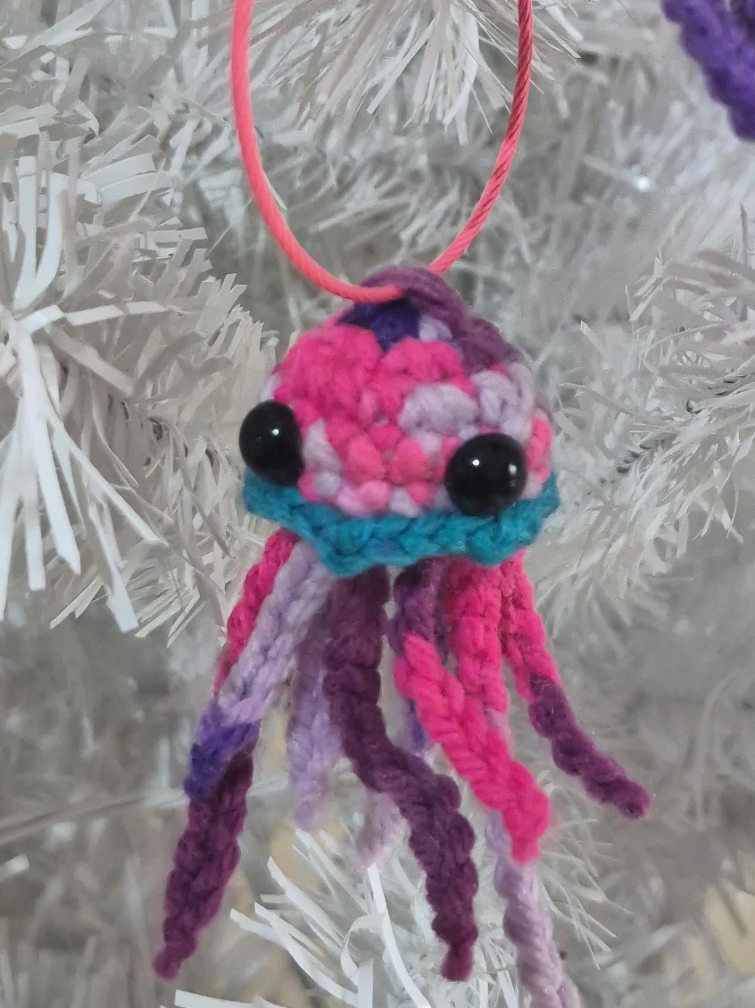 Crocheted Jellyfish Ornament - Pink & Purple