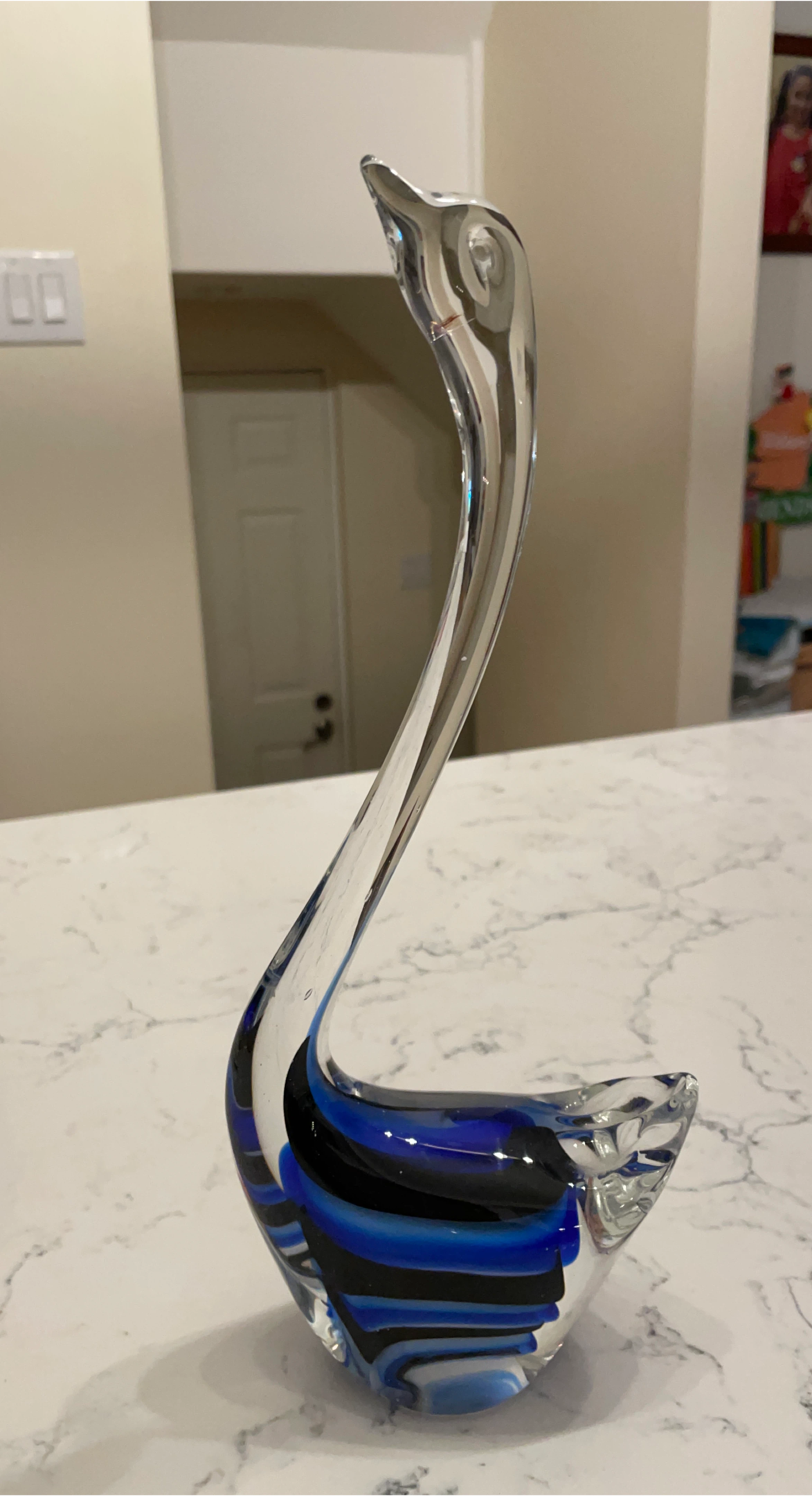 Glass Swan Figurine