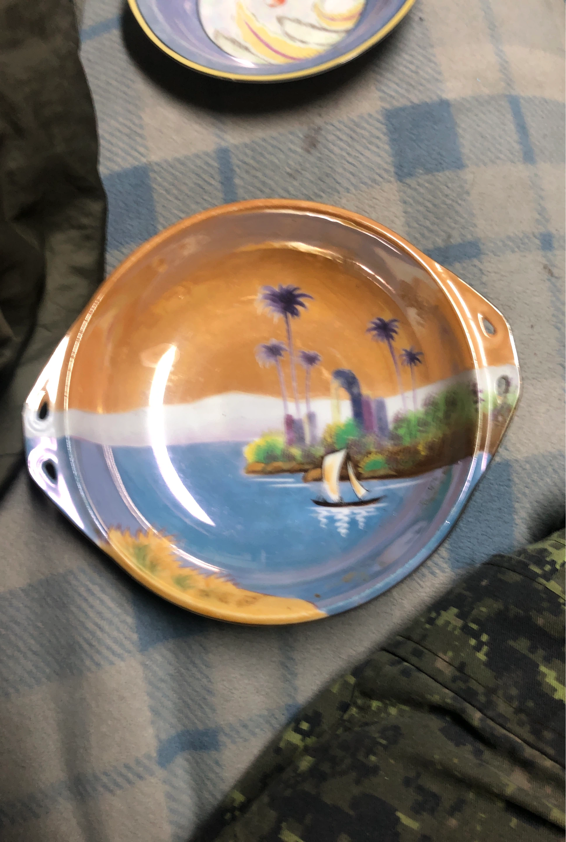 Decorative Dish with Tropical Scene