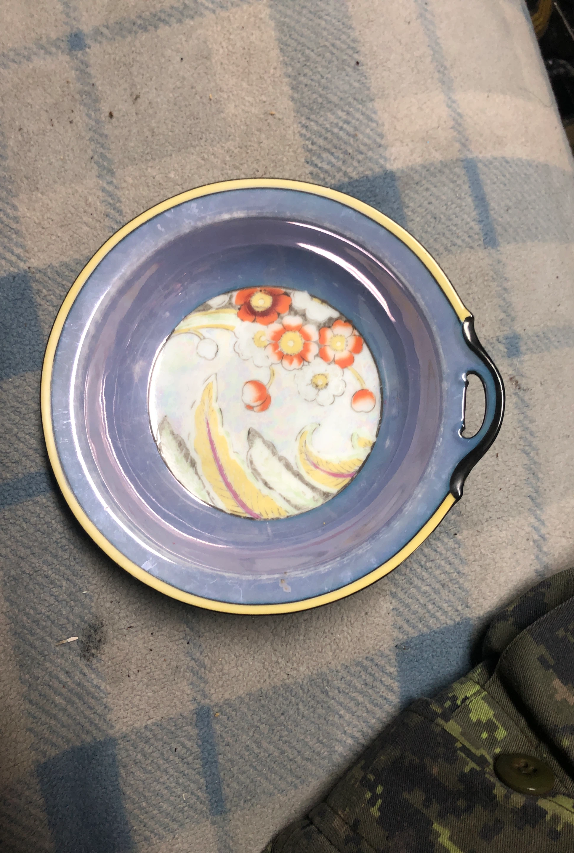 Vintage decorative dish with floral pattern