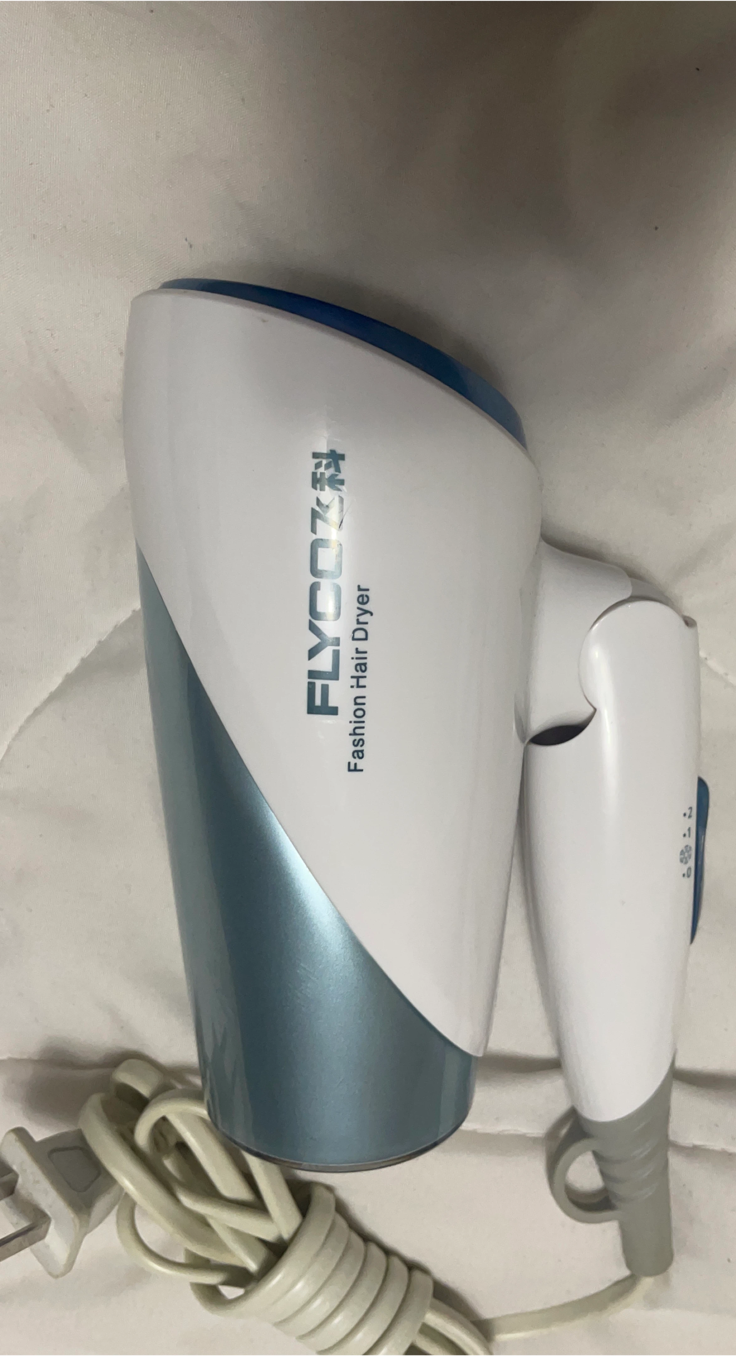 FLYCOO Fashion Hair Dryer - White/Blue