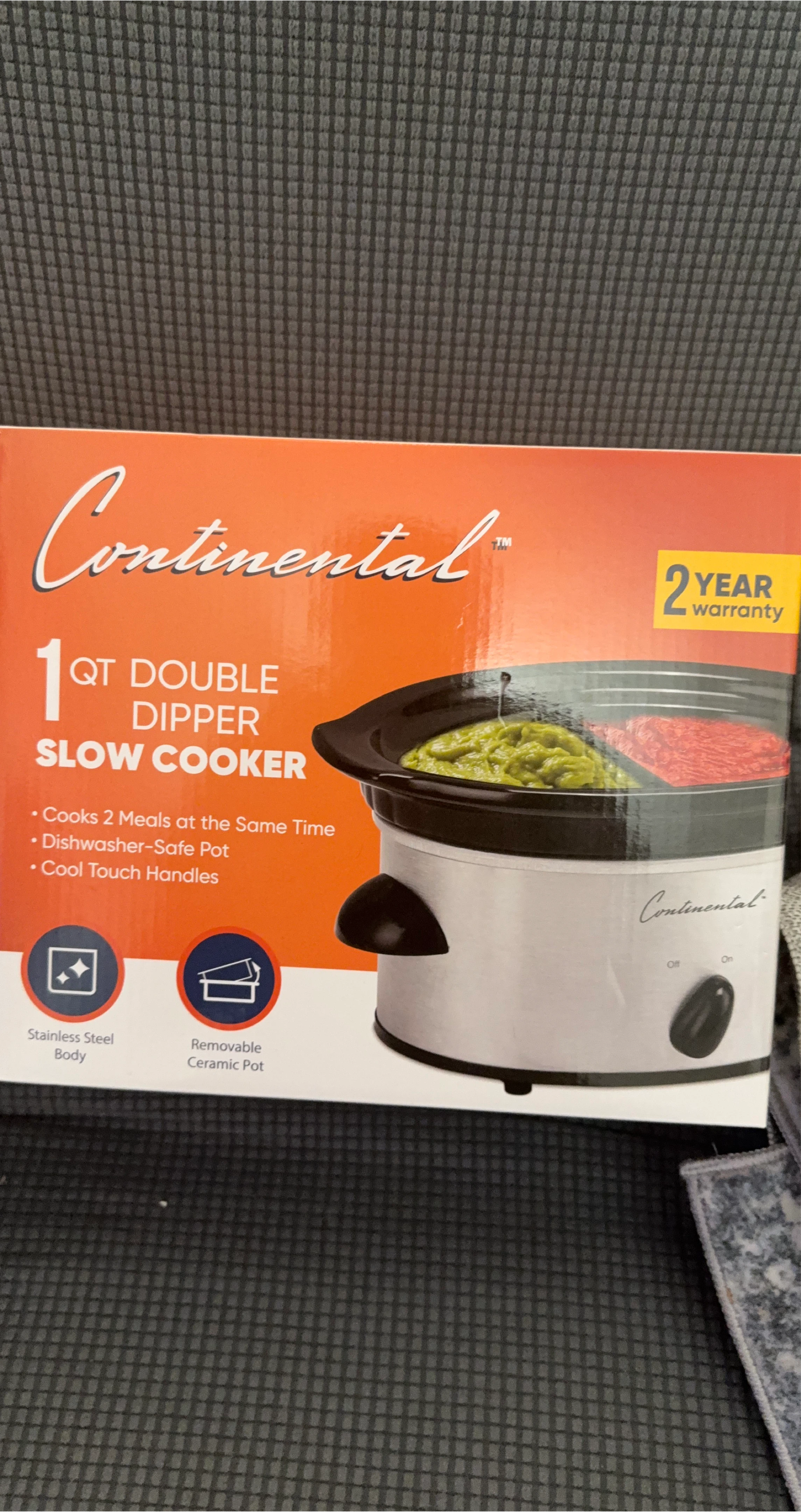 Continental 1 Qt Double Dipper Slow Cooker