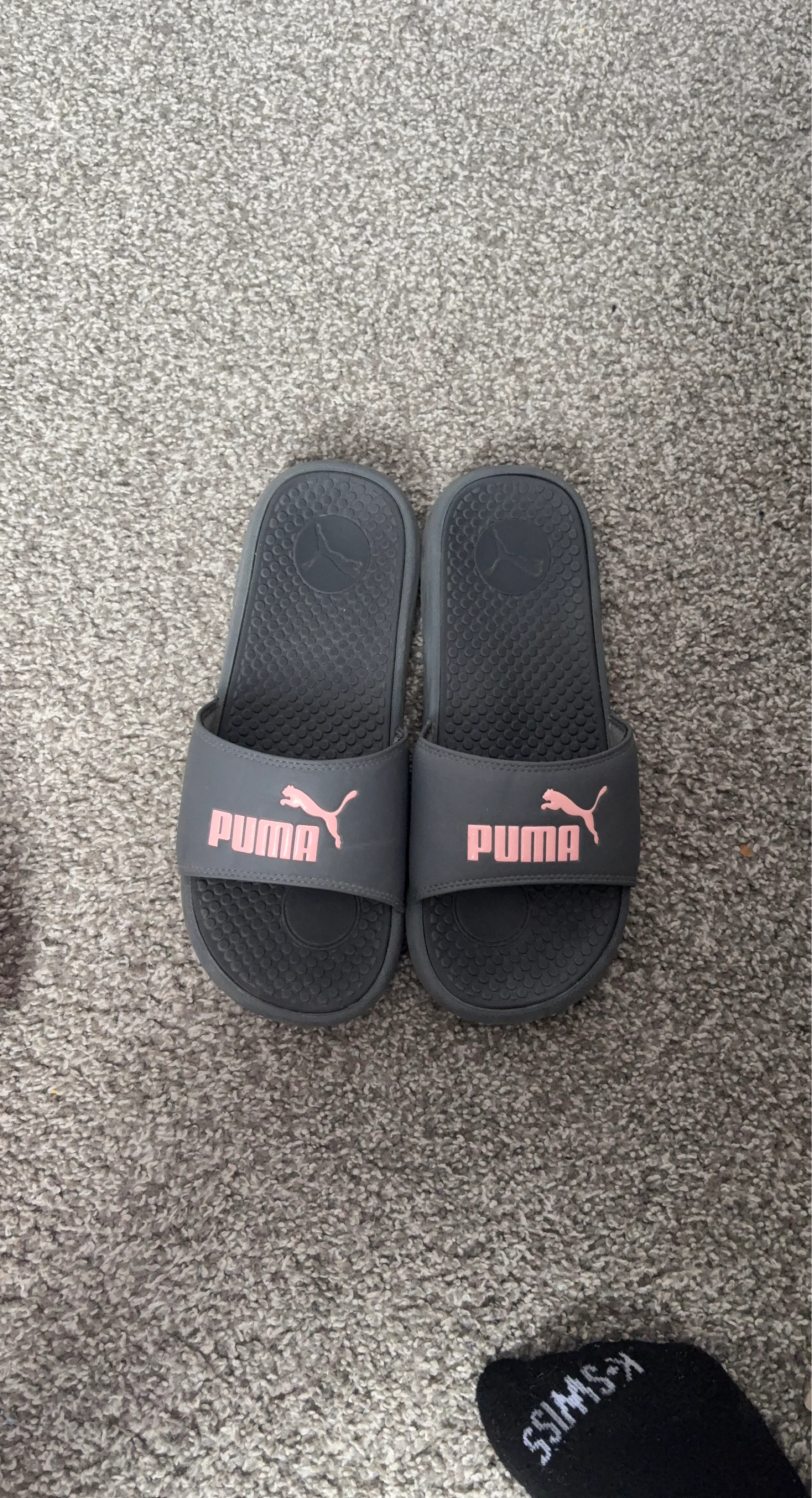 Puma Slides - Grey and Pink