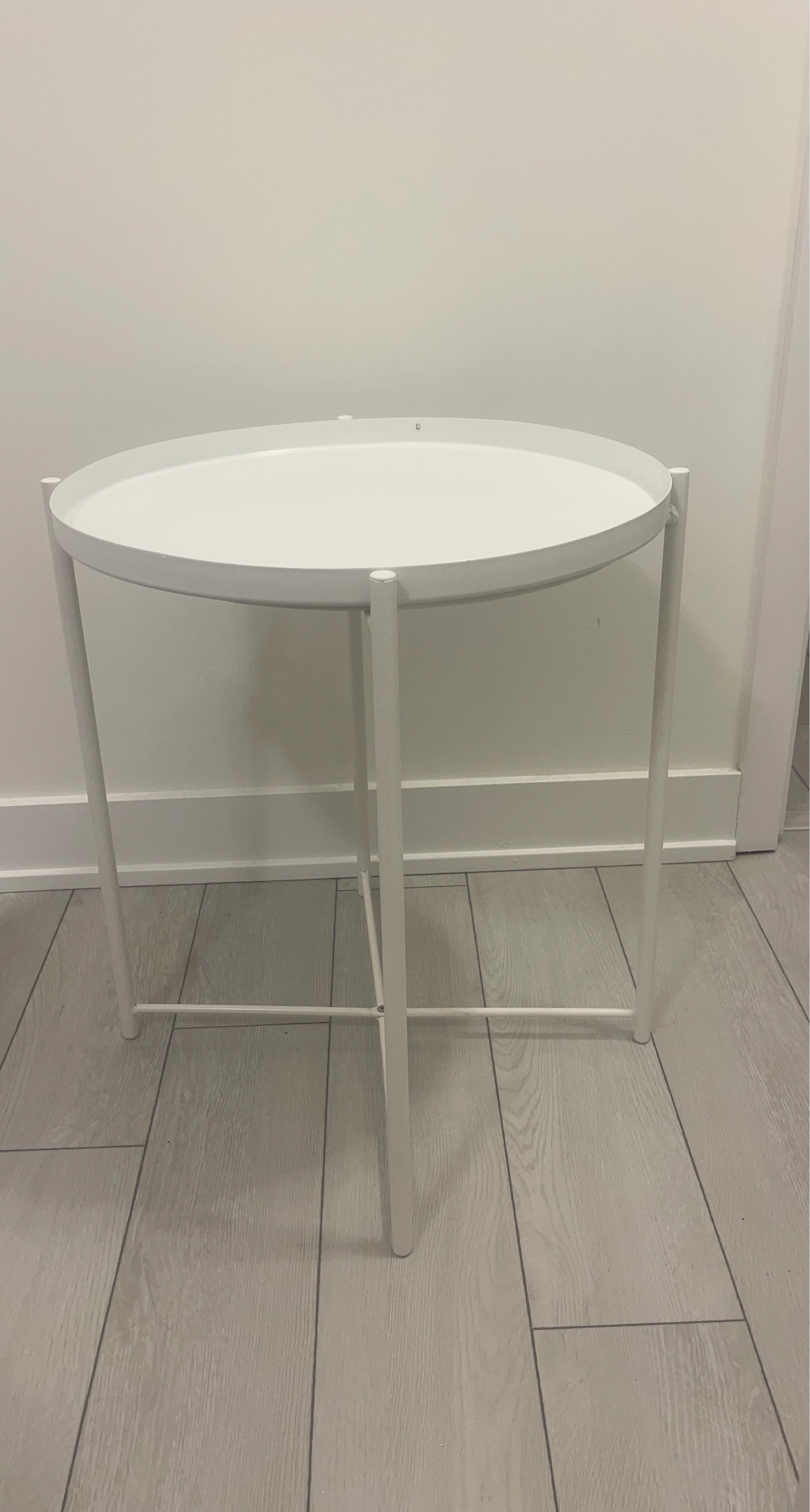 White Round Side Table