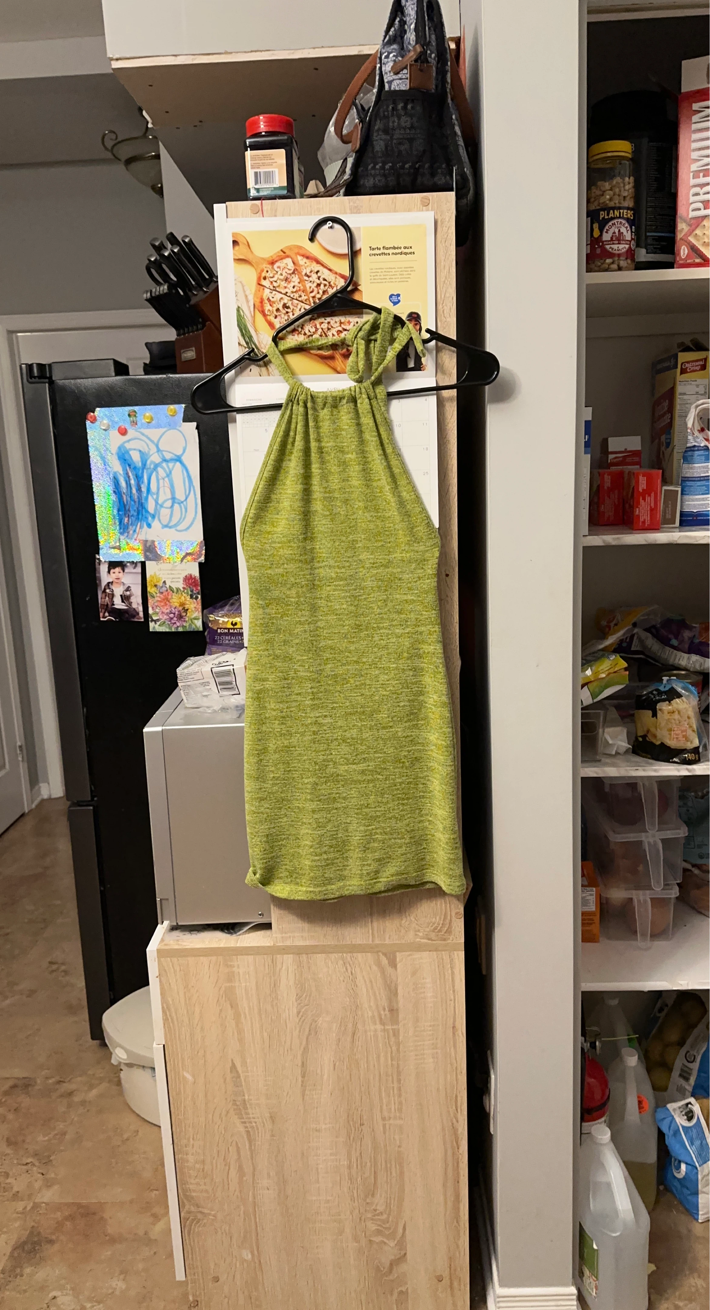 Robe verte à col licou
