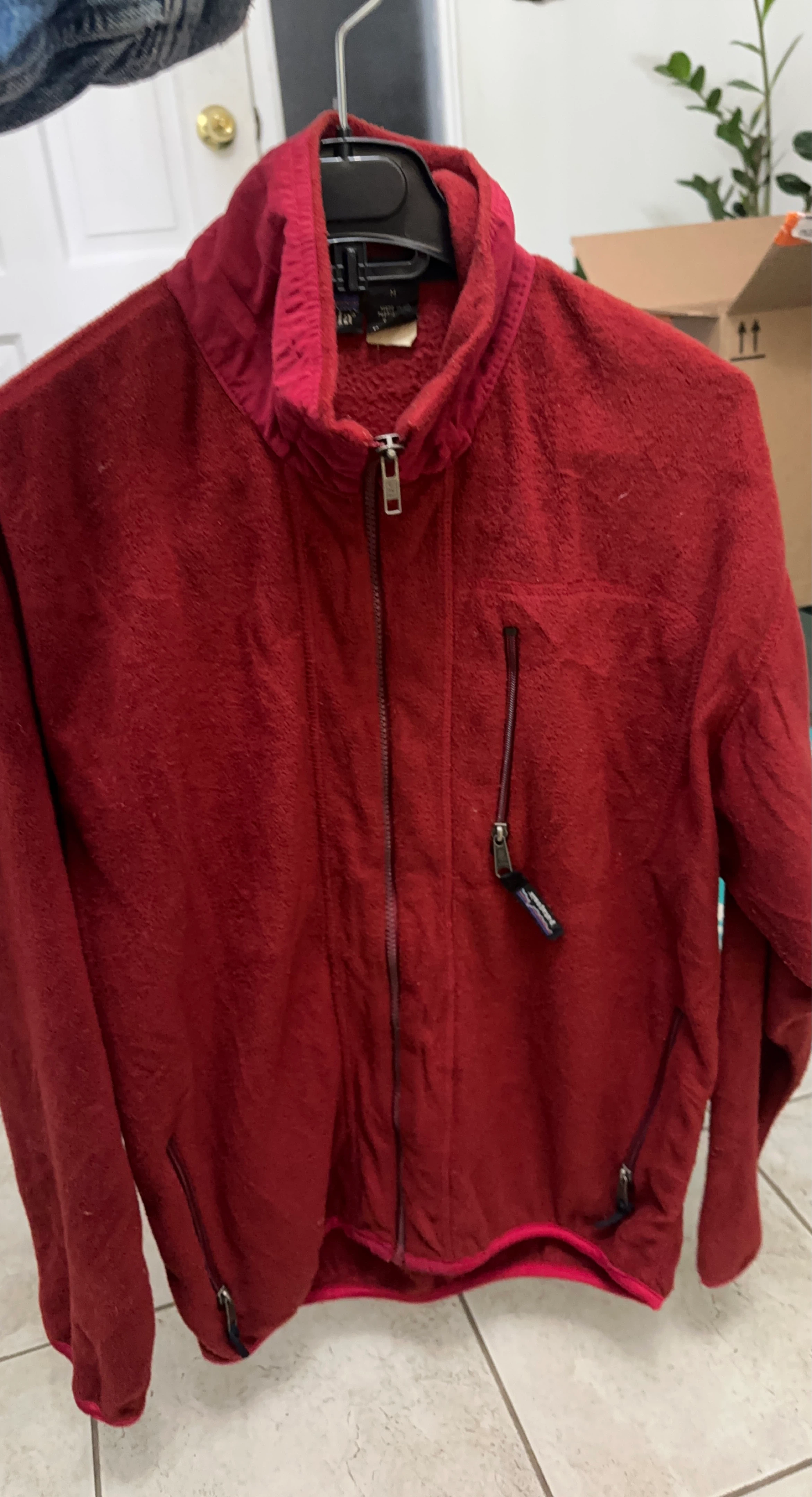Patagonia Red Fleece Full Zip Jacket