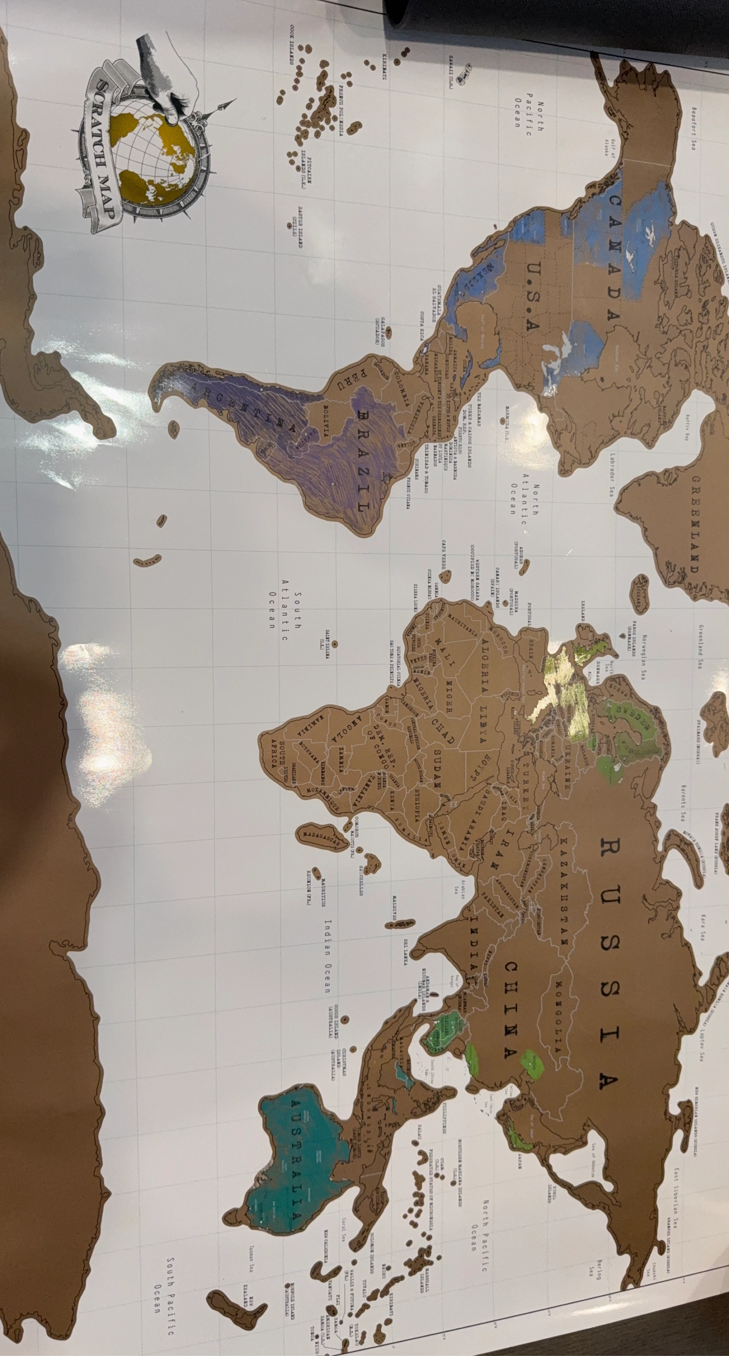 Scratch Map World Poster
