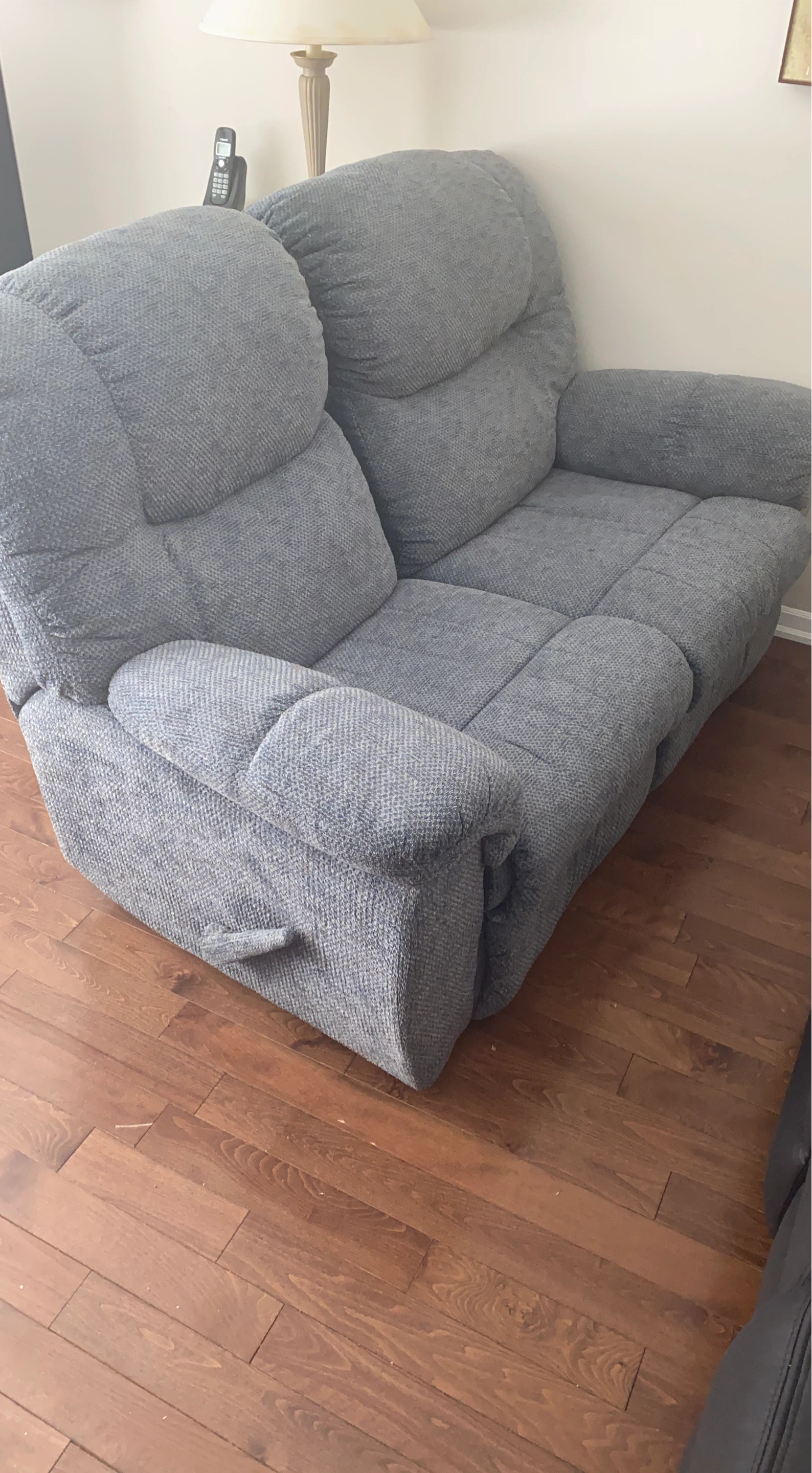 Grey Double Recliner Loveseat