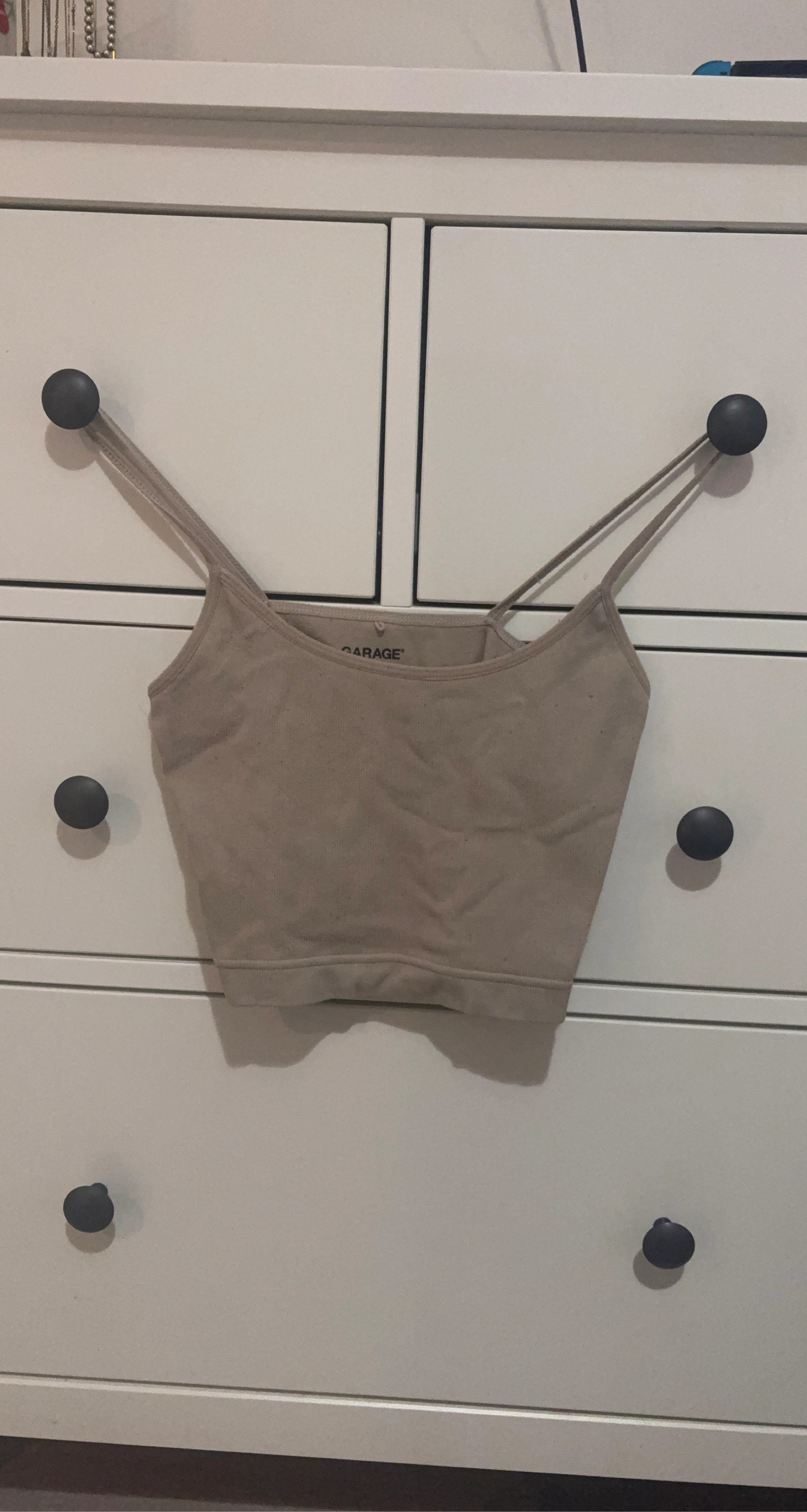 Garage Tan Ribbed Cami Tank Top