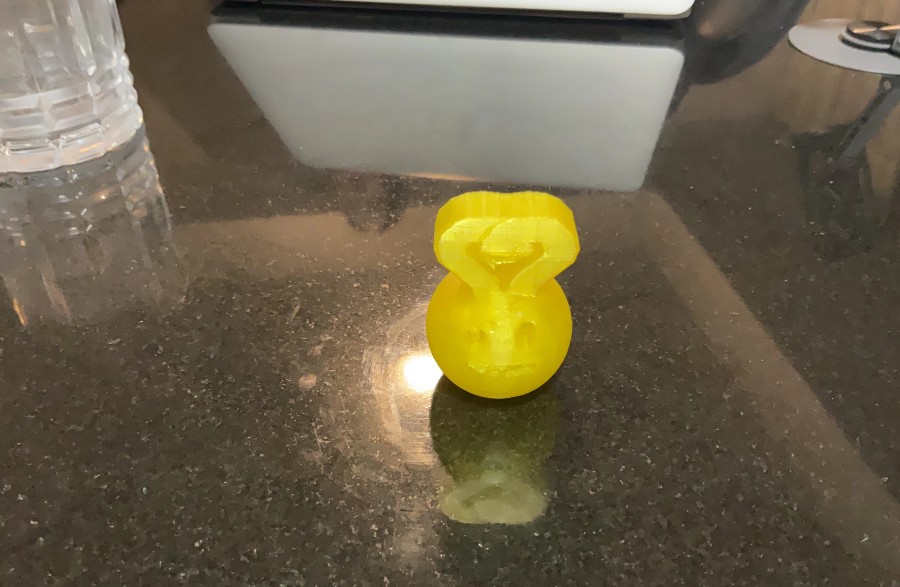 Yellow 3D Printed Question Mark Head Figure
