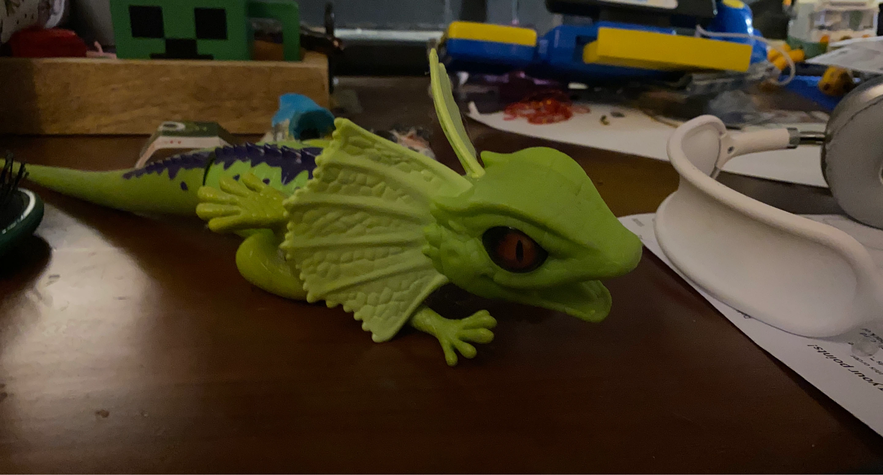 Green Dinosaur Toy with Frill
