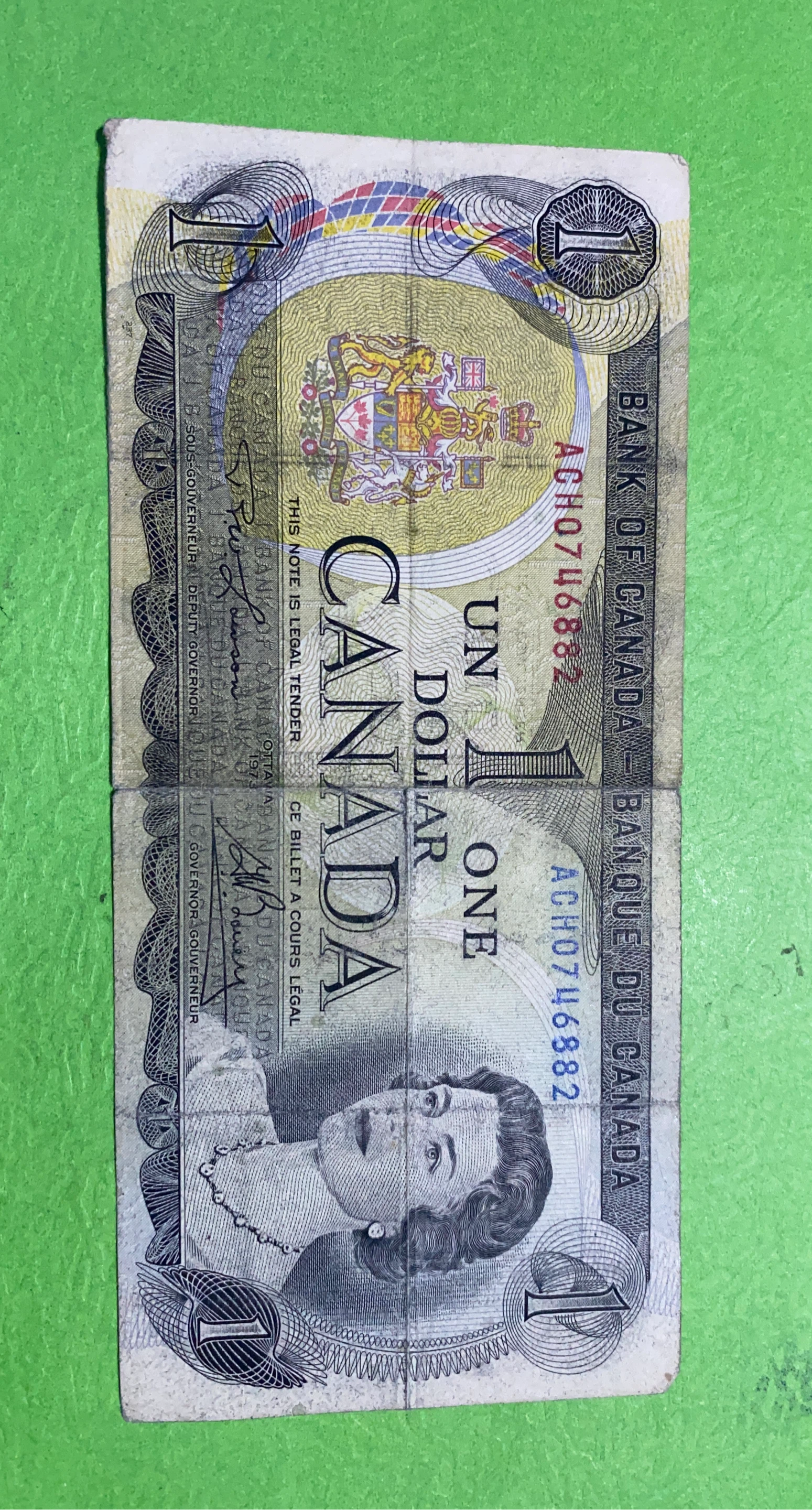 1974 Canadian One Dollar Banknote
