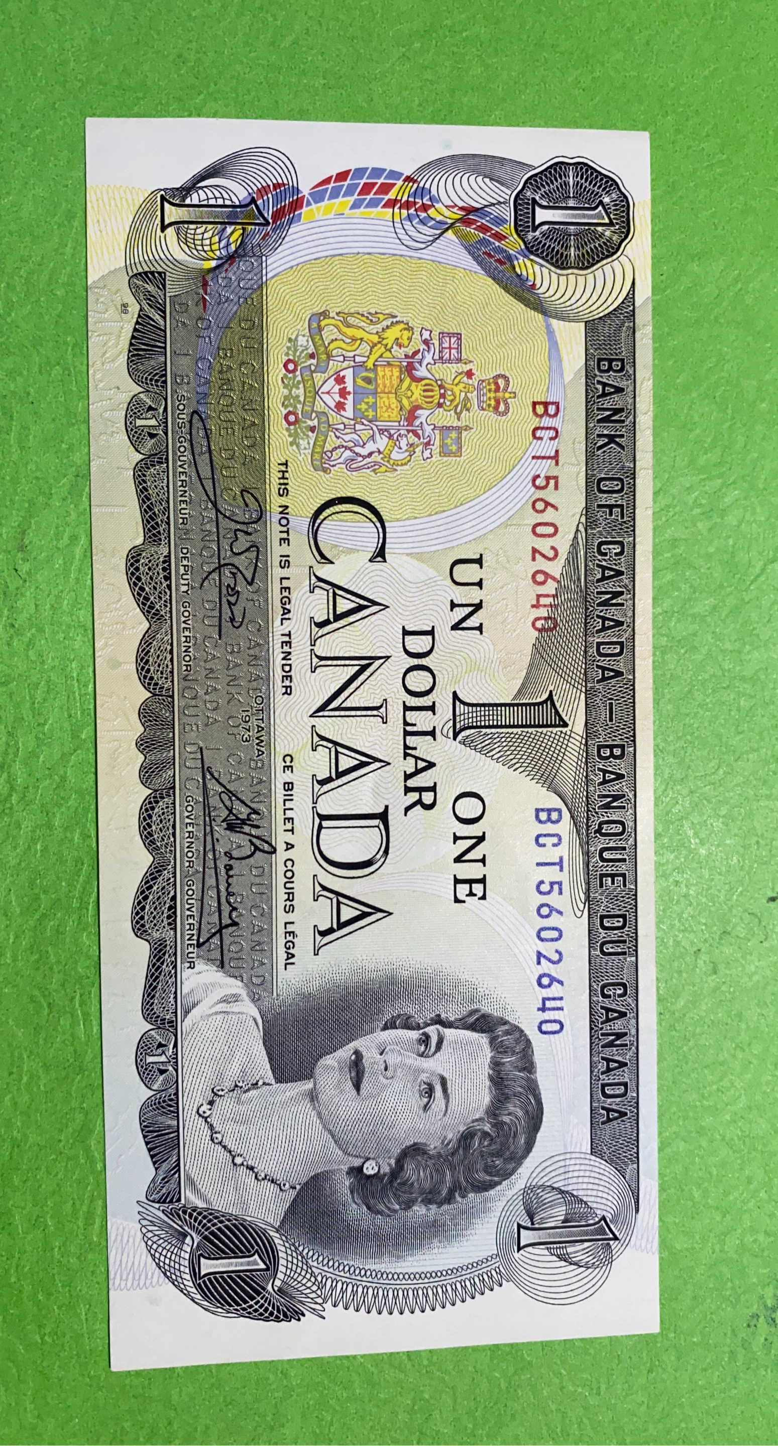Bank of Canada One Dollar Bill