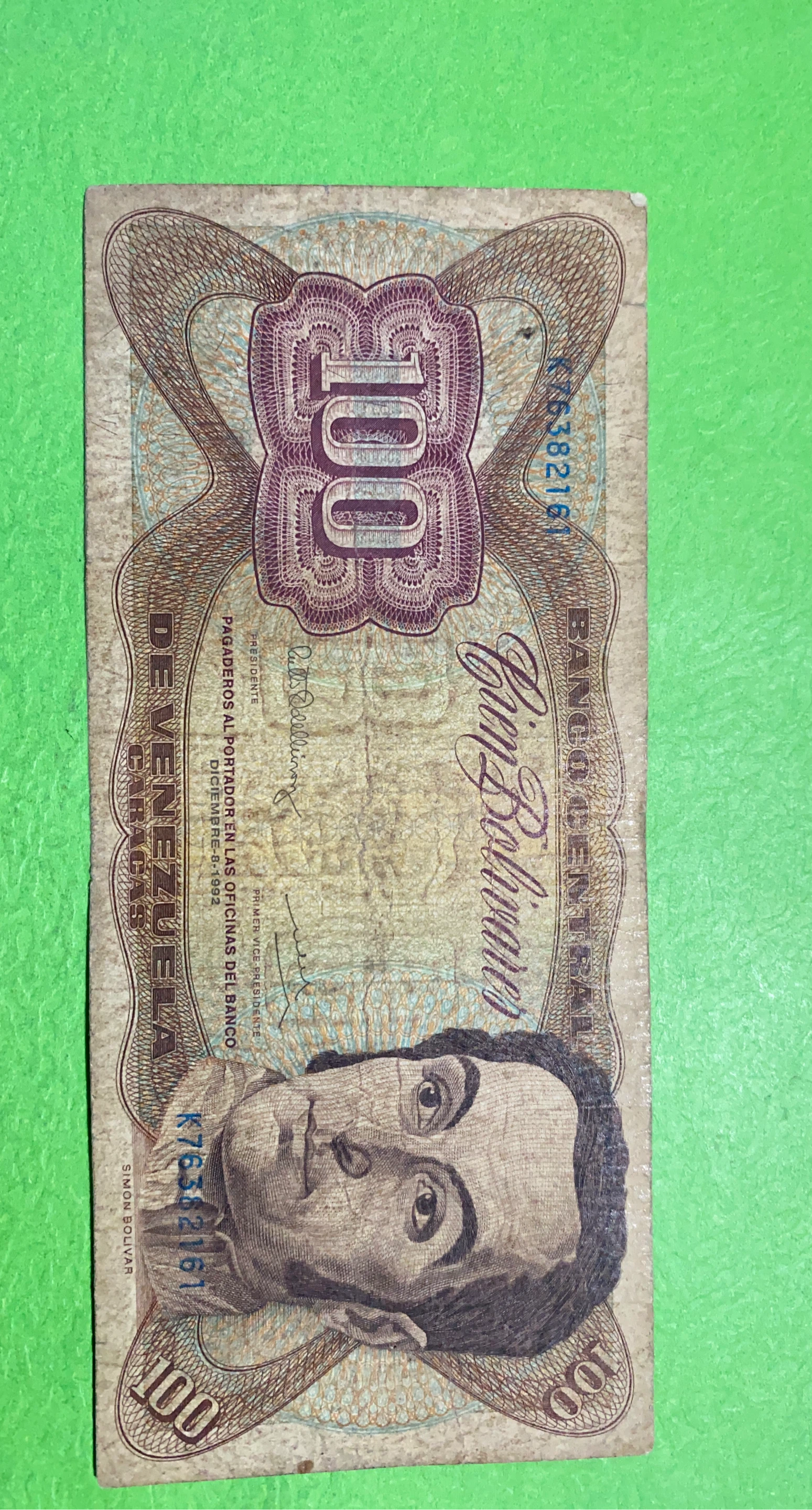 Venezuela 100 Bolivar Banknote
