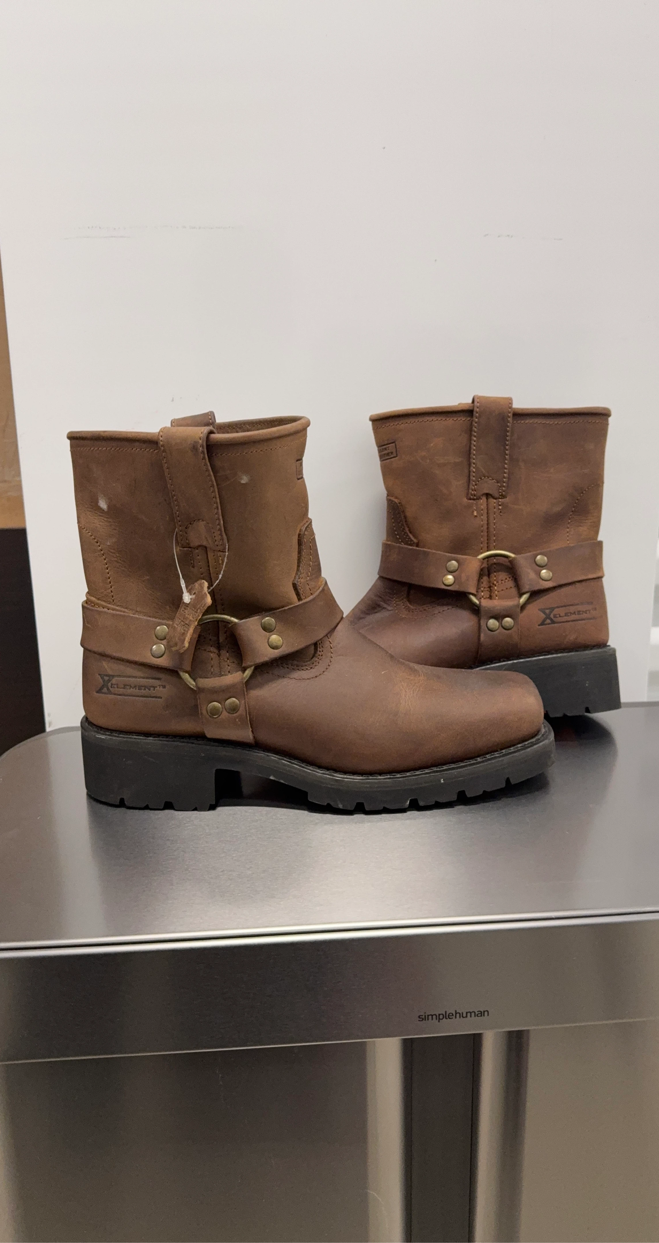 Xelement Brown Leather Harness Boots