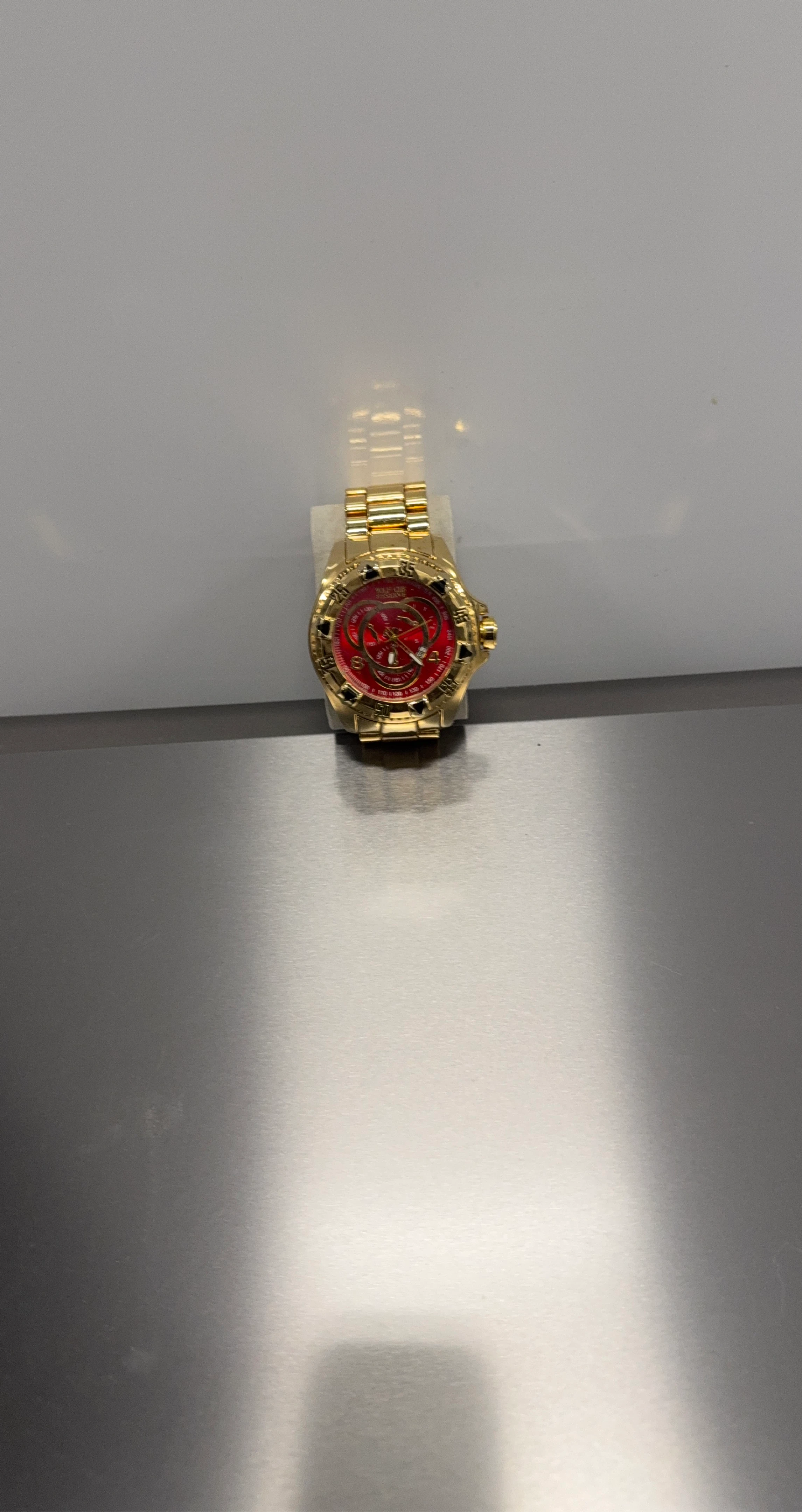 Invicta "Pro Diver" Automatic Watch - Gold Tone & Red