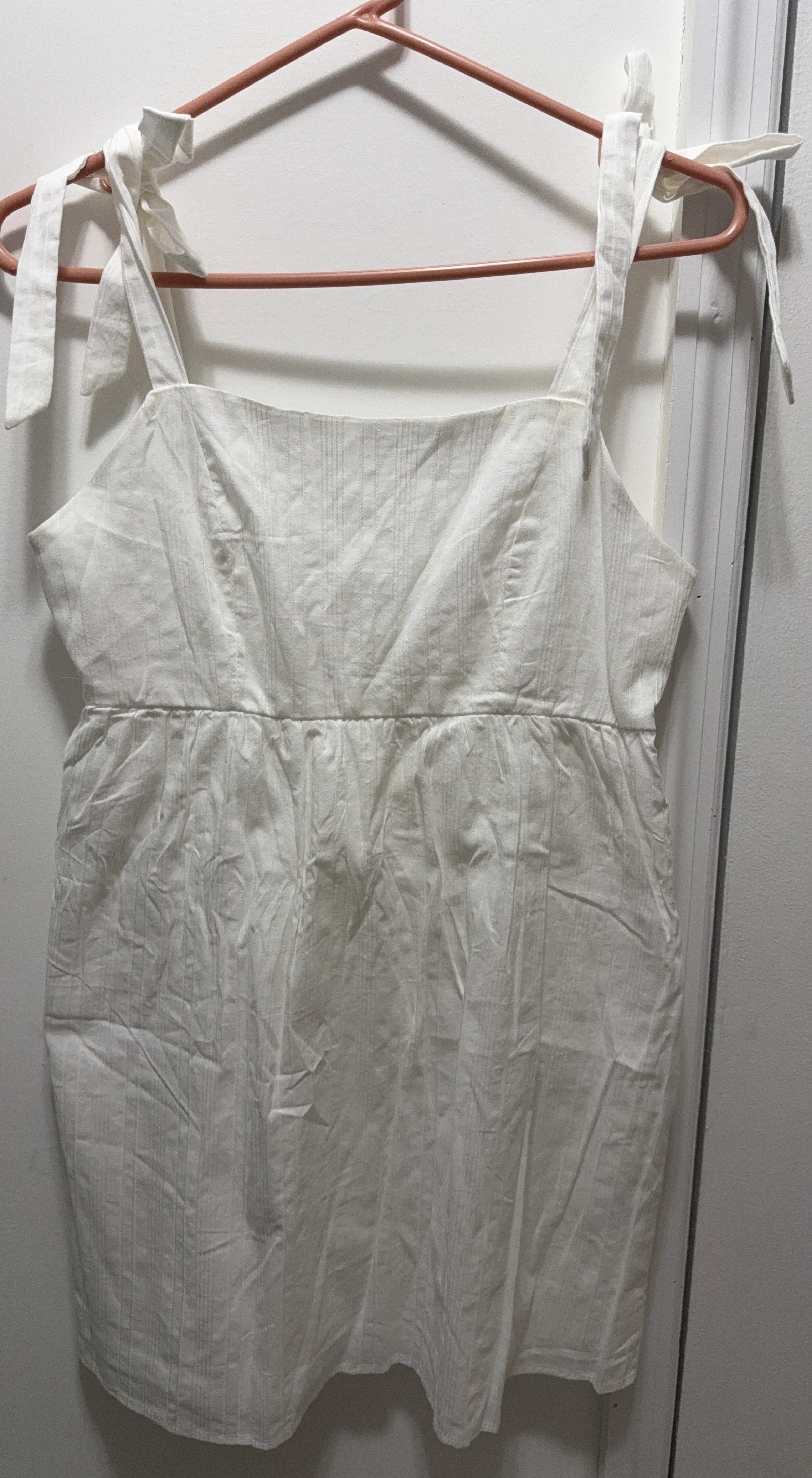 White dress Smocked Tank Top