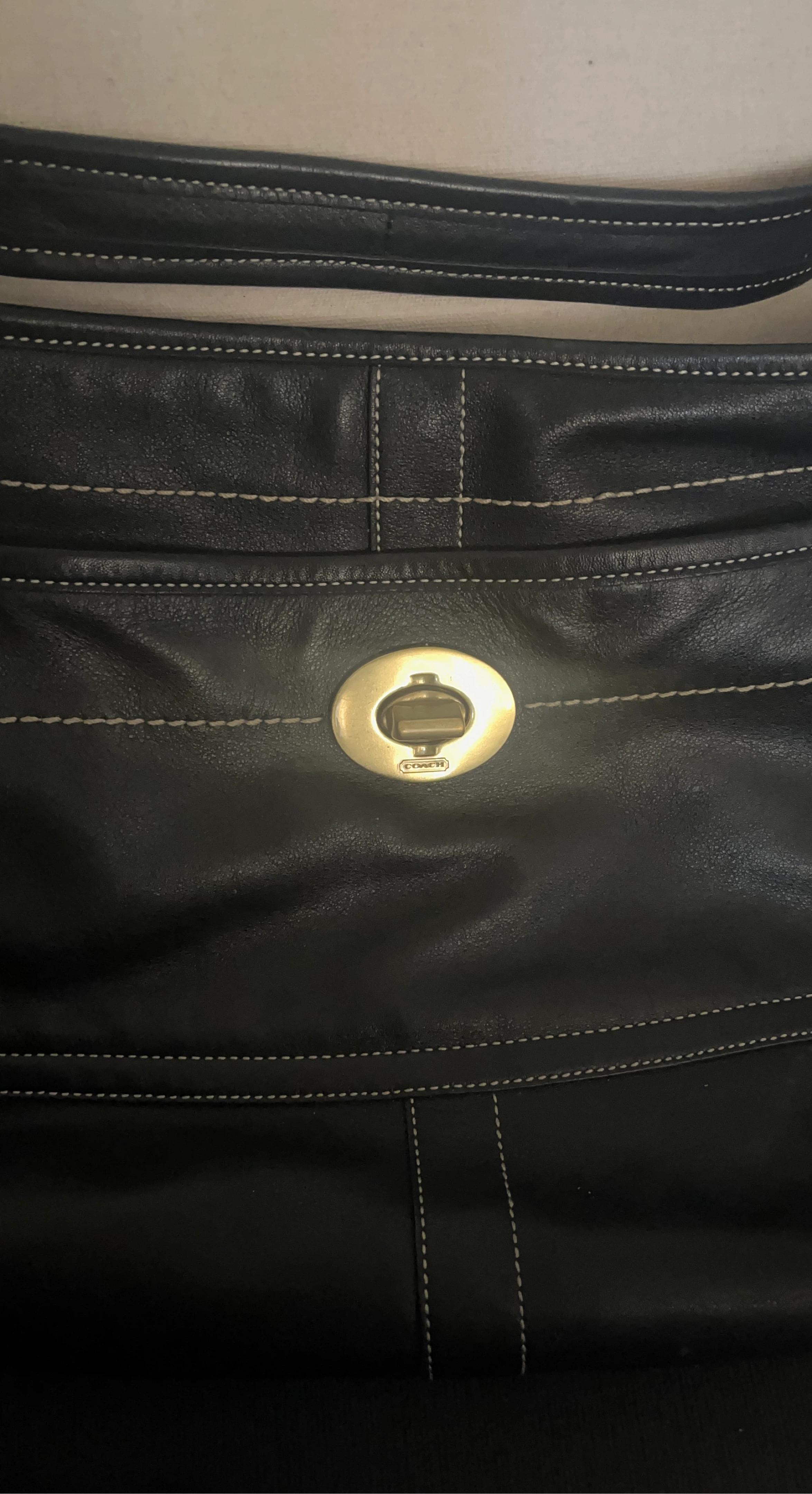 Coach Black Leather Hobo Handbag