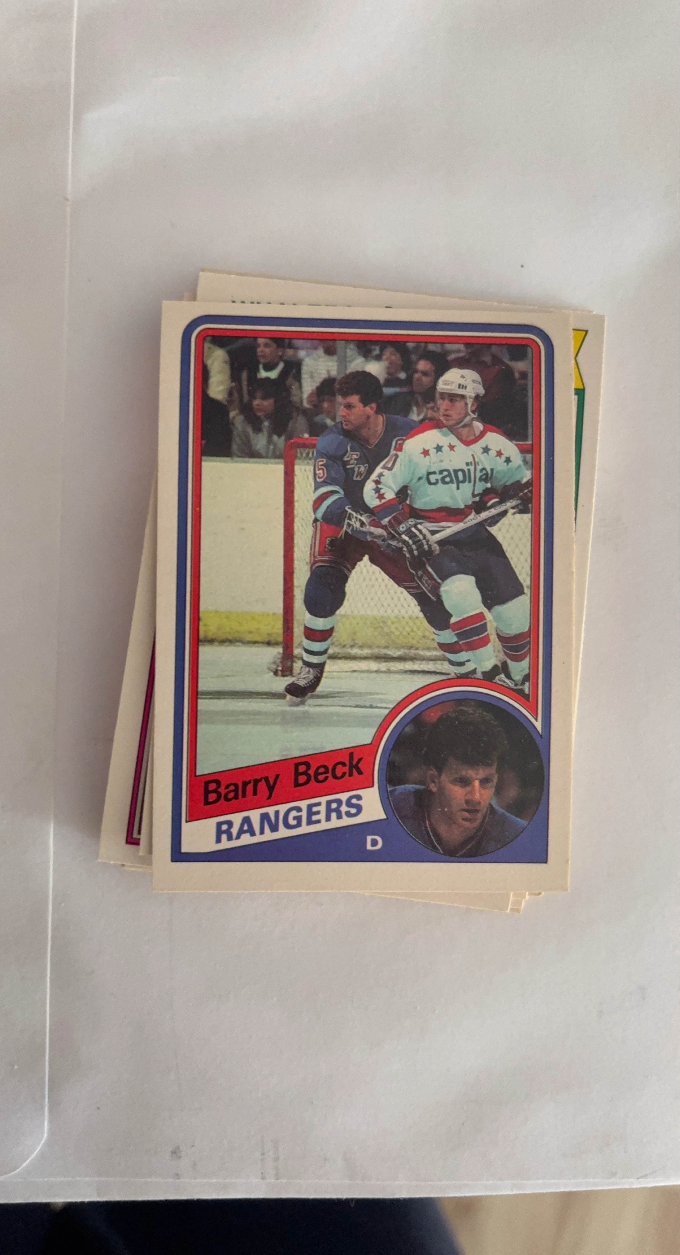 Barry Beck Rangers Hockey Card
