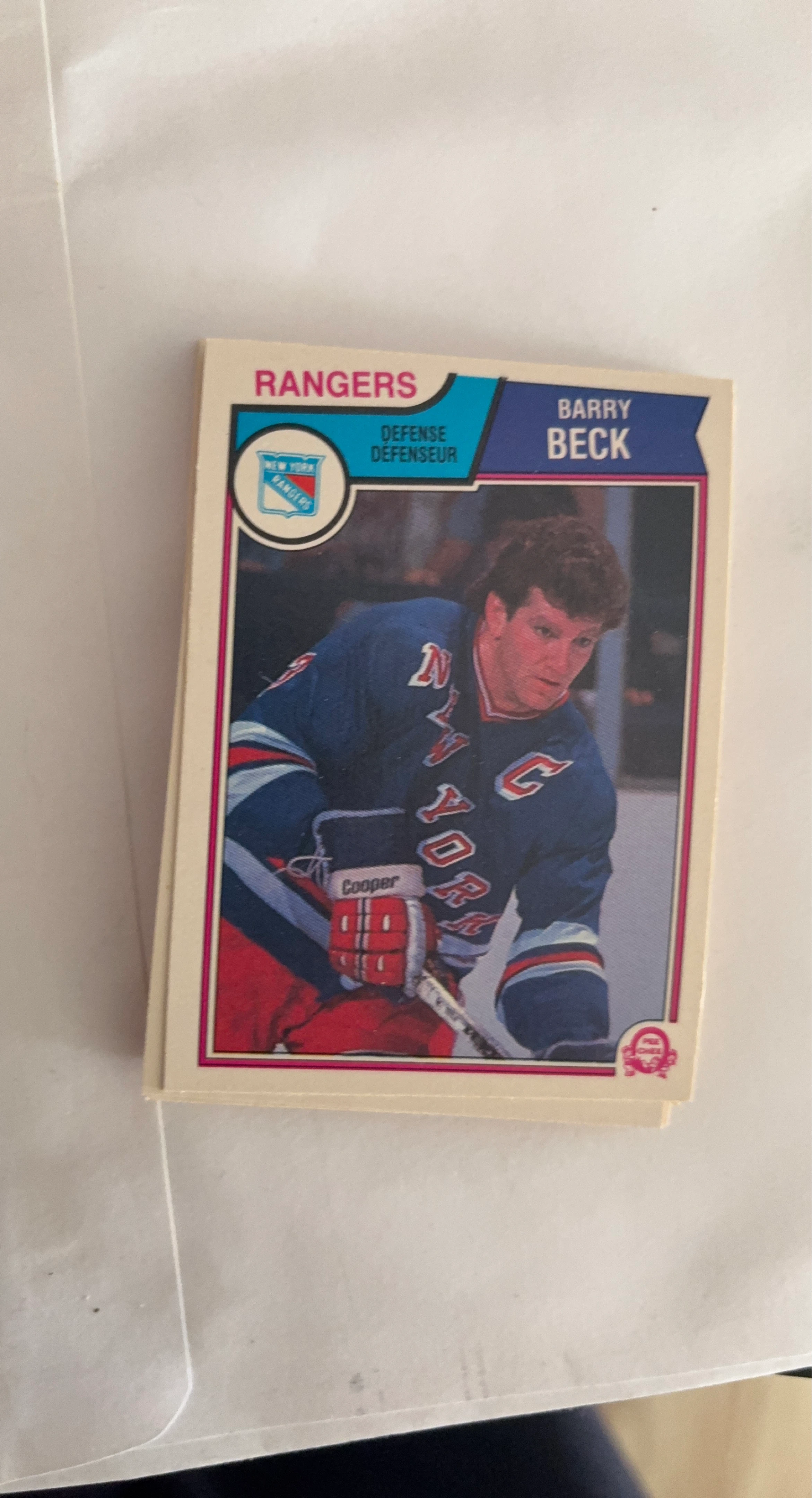 Barry Beck New York Rangers Hockey Card