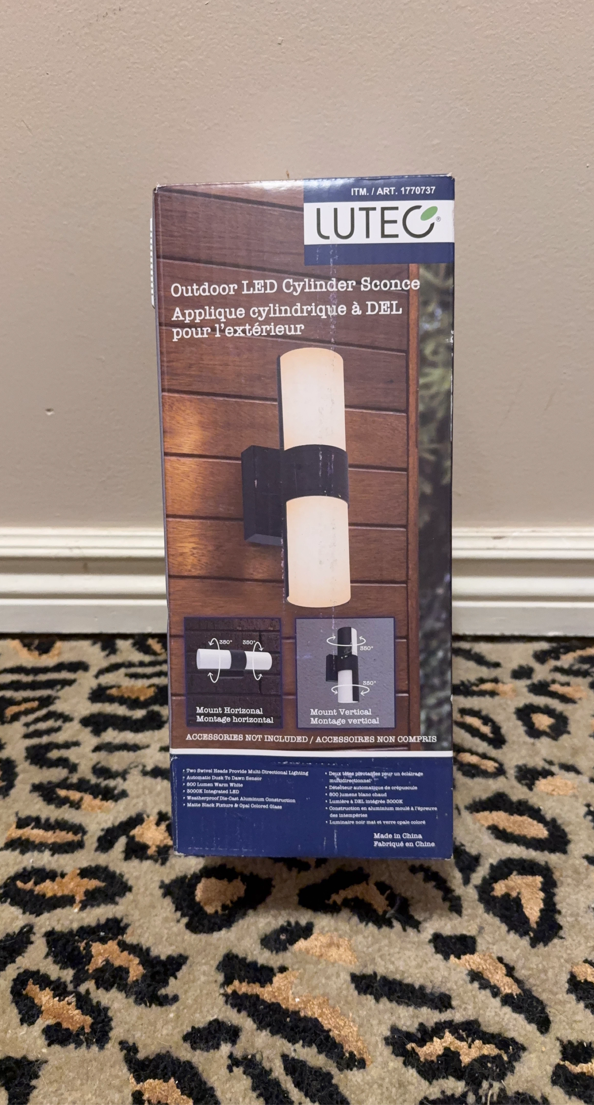 Lutec Outdoor LED Cylinder Sconce Light